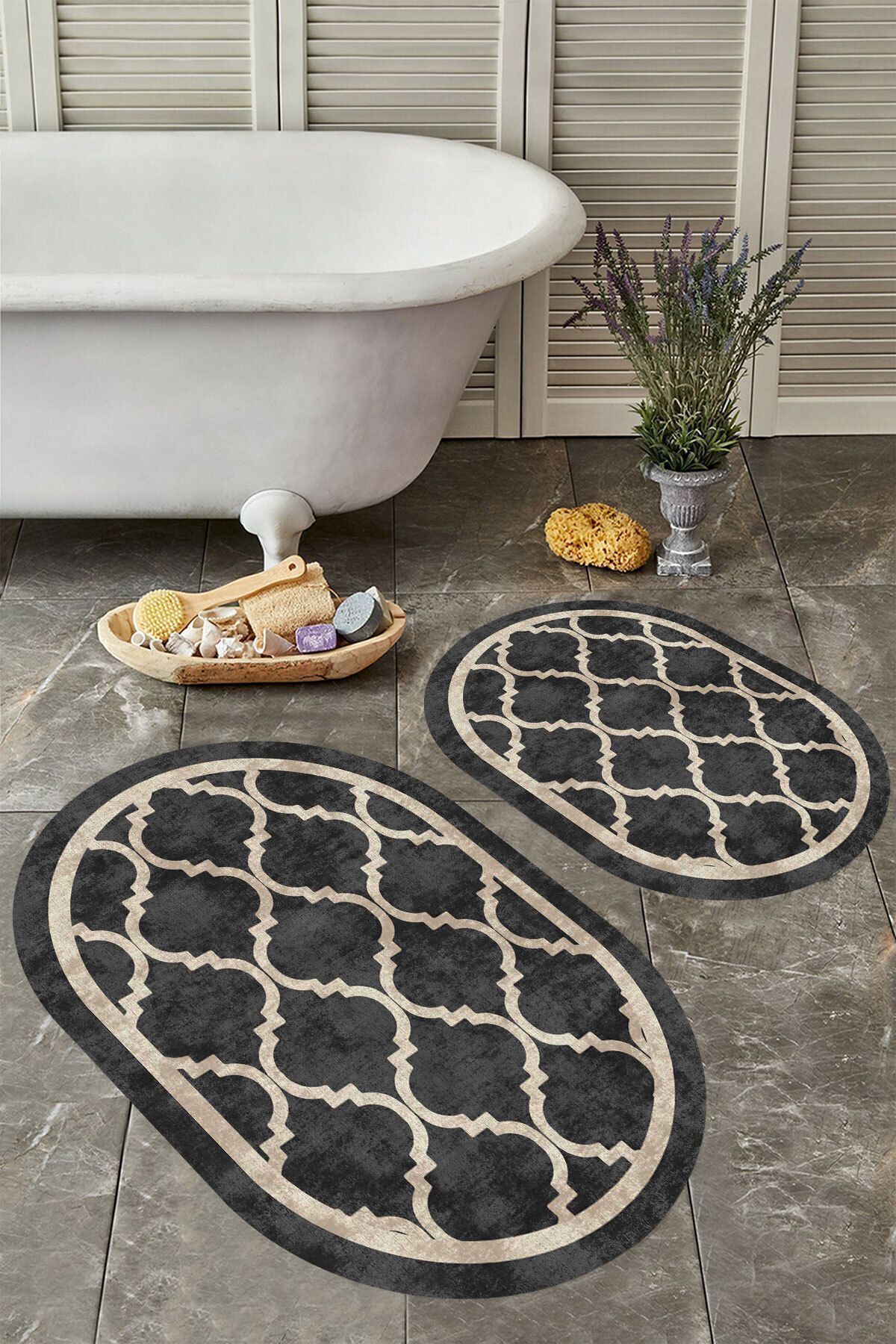 YTR HOME Set De 2 Vase De Toaleta Set De Covorașe De Baie Lavabile Cu Bază Anti-alunecare Rezistentă La Praf Și Pete - One Size