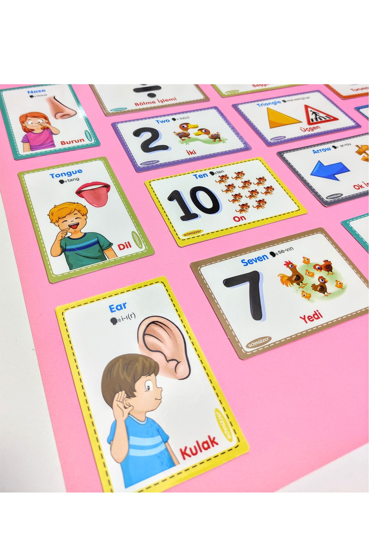 Schmülzer-Educational Activity Card with Turkish English Pronunciation for 1-10 Years - Organs, Colors, Shapes, Numbers 2