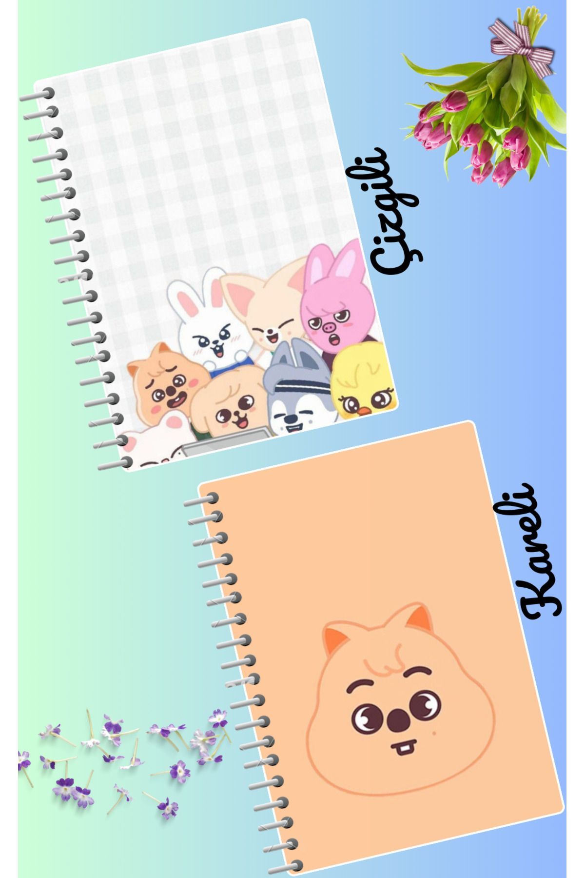 animeandyourworld Skzoo stray kids defter seti 2 adet A4 boyutu 21
