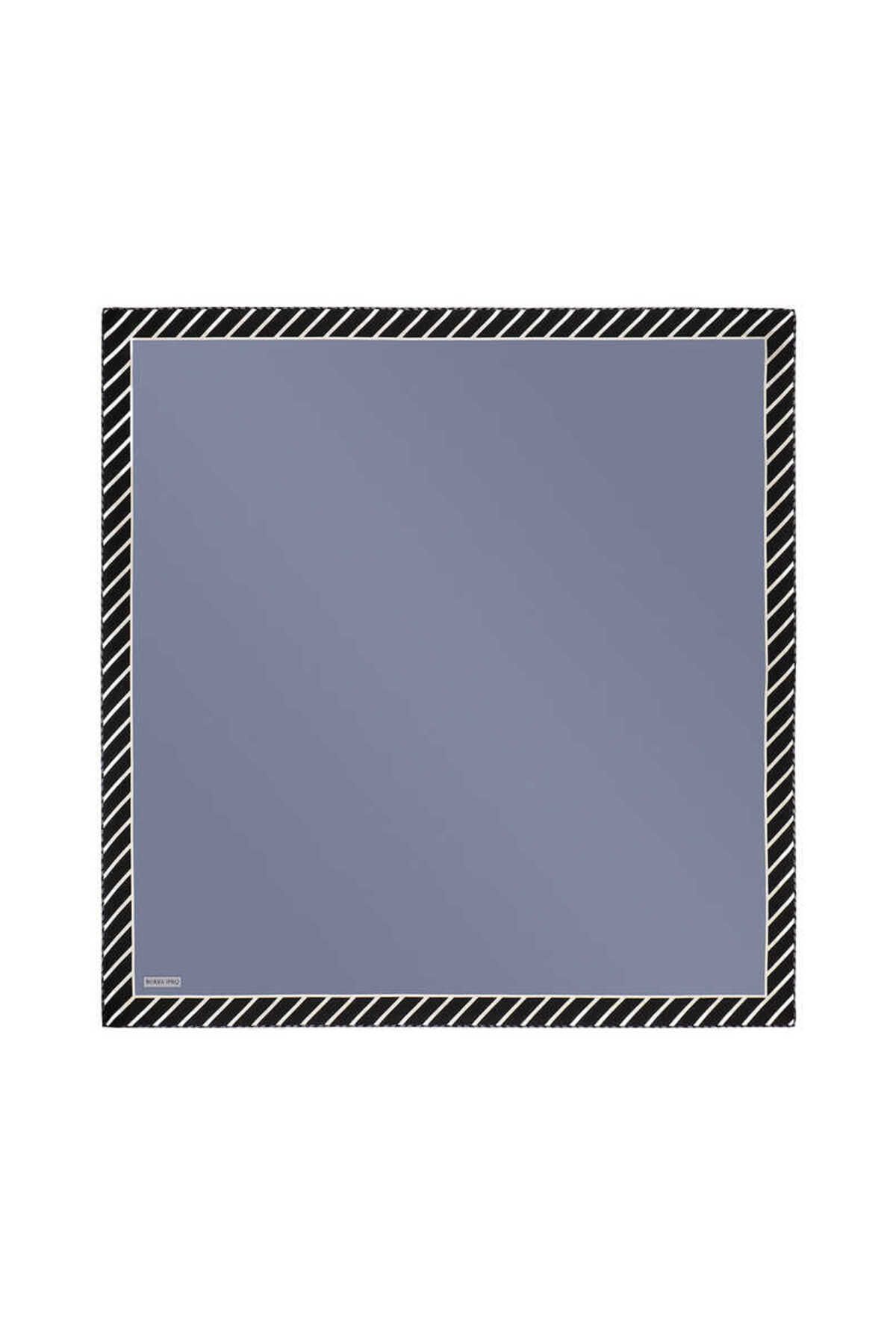 Bursa İpek-Μεταξωτό Φουλάρι Twill - Indigo Line Pattern 1
