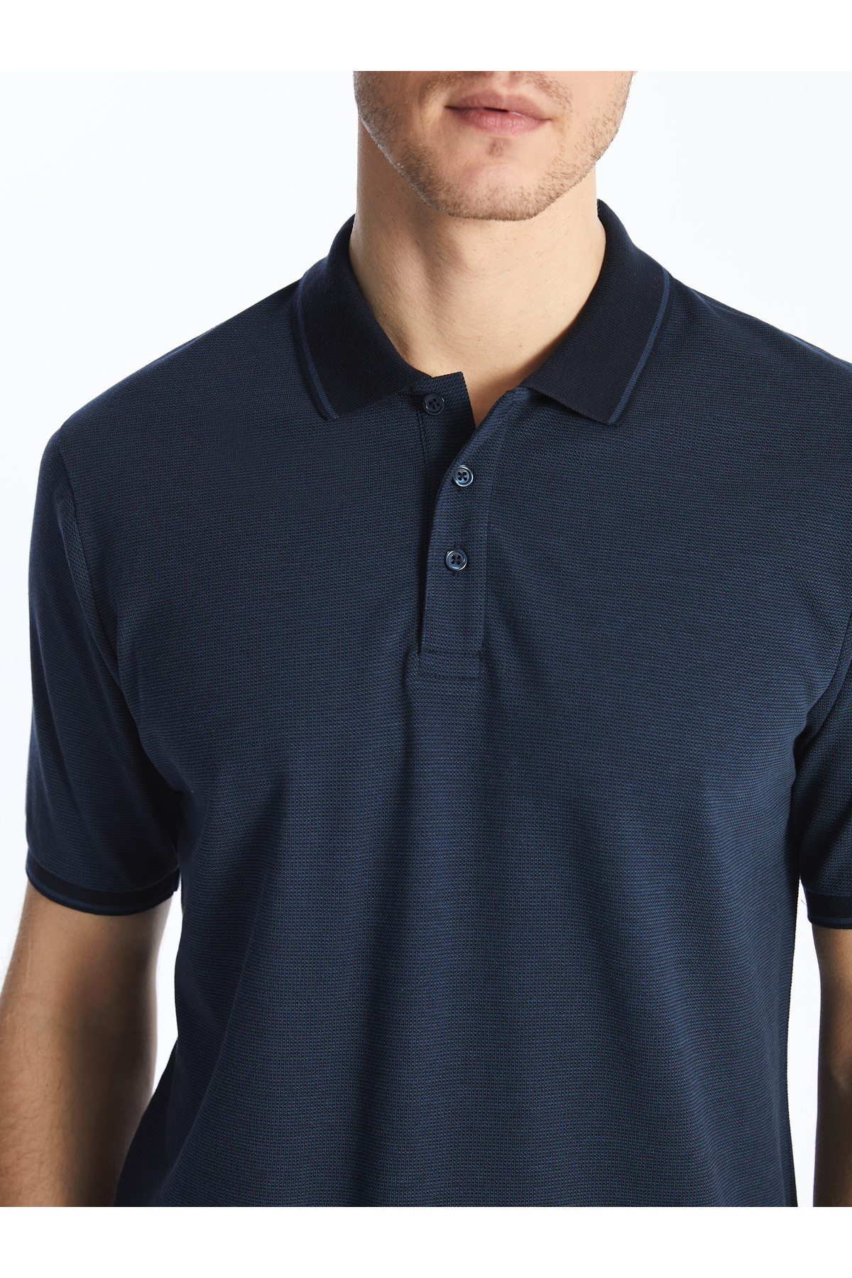 تیشرت مردانه آبی سرمه ای ال سی وایکیکی | S4N129Z8 اورجینال - تصویر 4