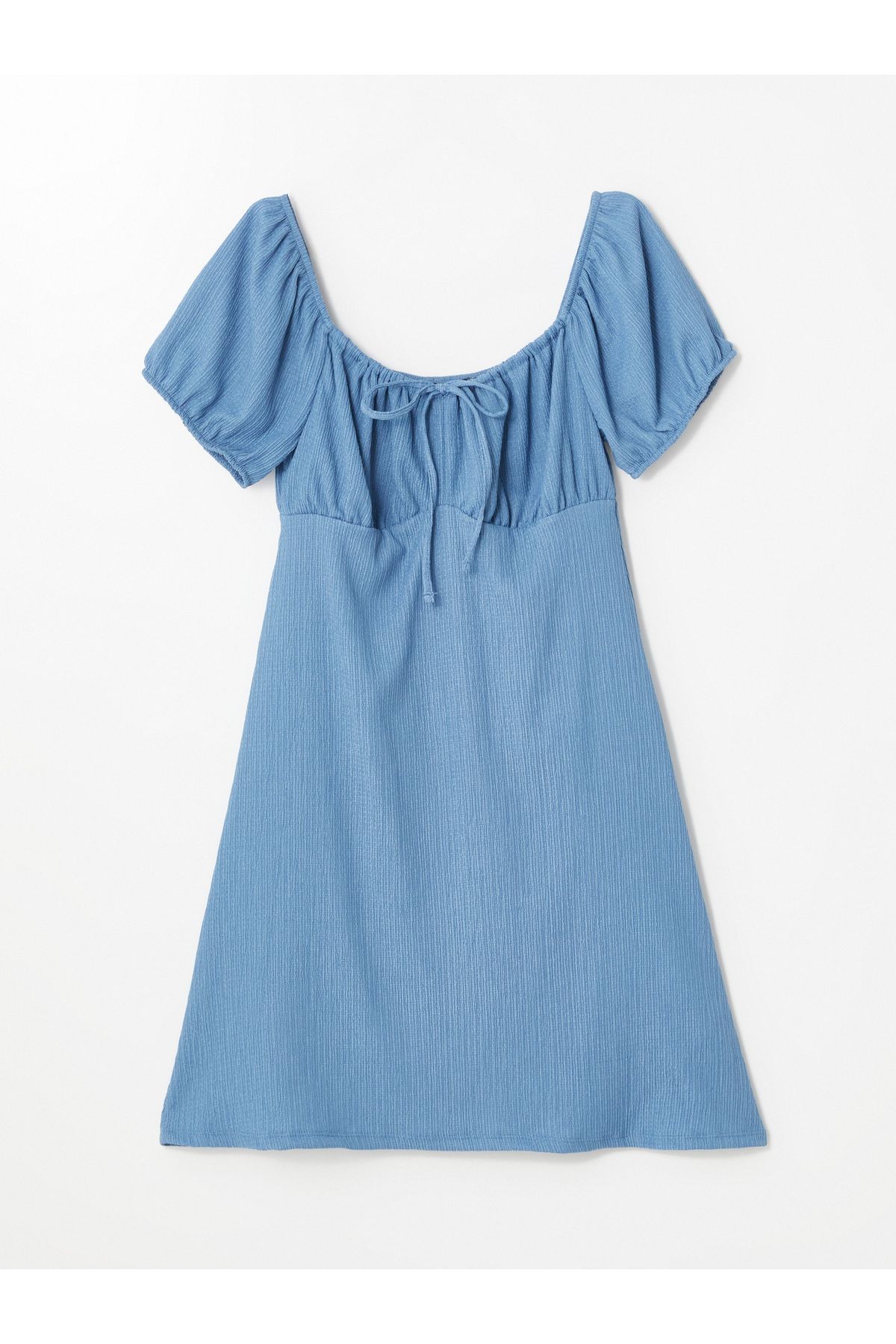 LC Waikiki-Damenkleid – U-Ausschnitt, gerader Schnitt, kurze Ärmel 6