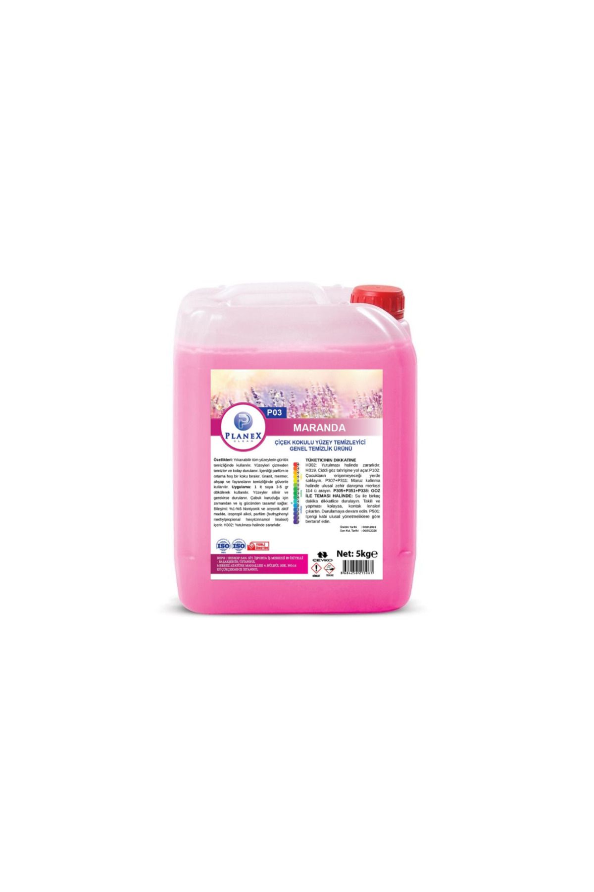PLANEX CLEAN Planex - Maranda Extra Yoğun Yüzey Temizlik Ürünü Çiçek Kokulu 5 Kg