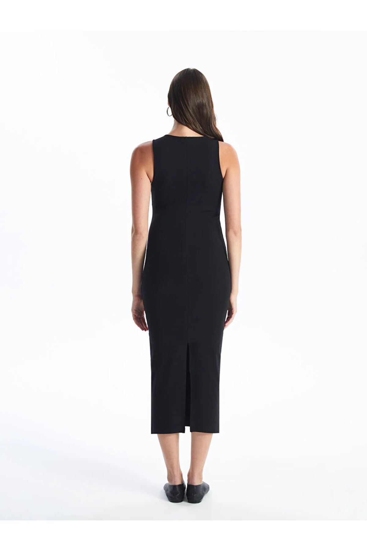 LCW Vision Kadın Bisiklet Yaka Düz Bodycon Elbise