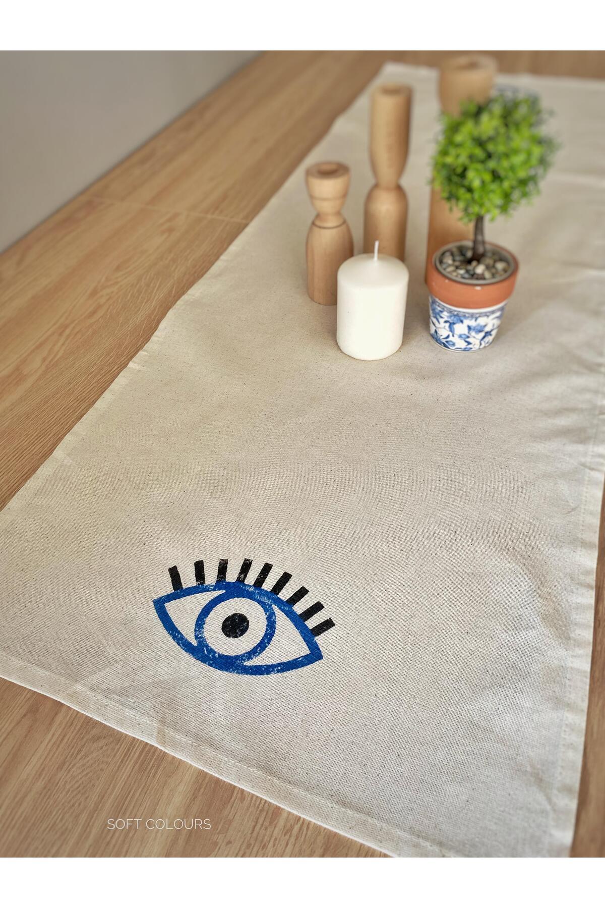 Soft Colours-Traditional Wood Printed 100% Cotton Runner - 40X140 cm 2
