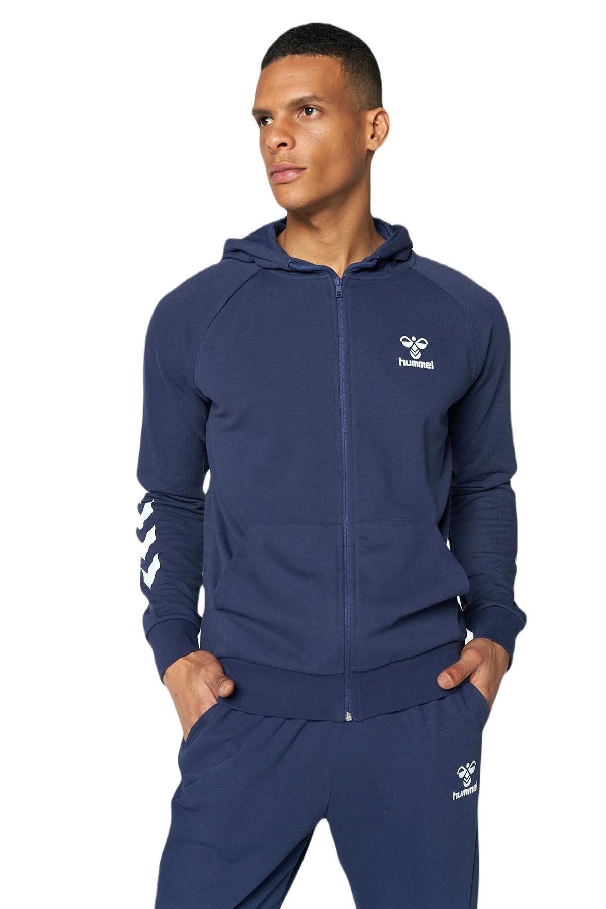 hummel Men s Navy Blue Hmlt Isam 2.0 Zip Hoodie Sweatshirt 921456 7666 Trendyol