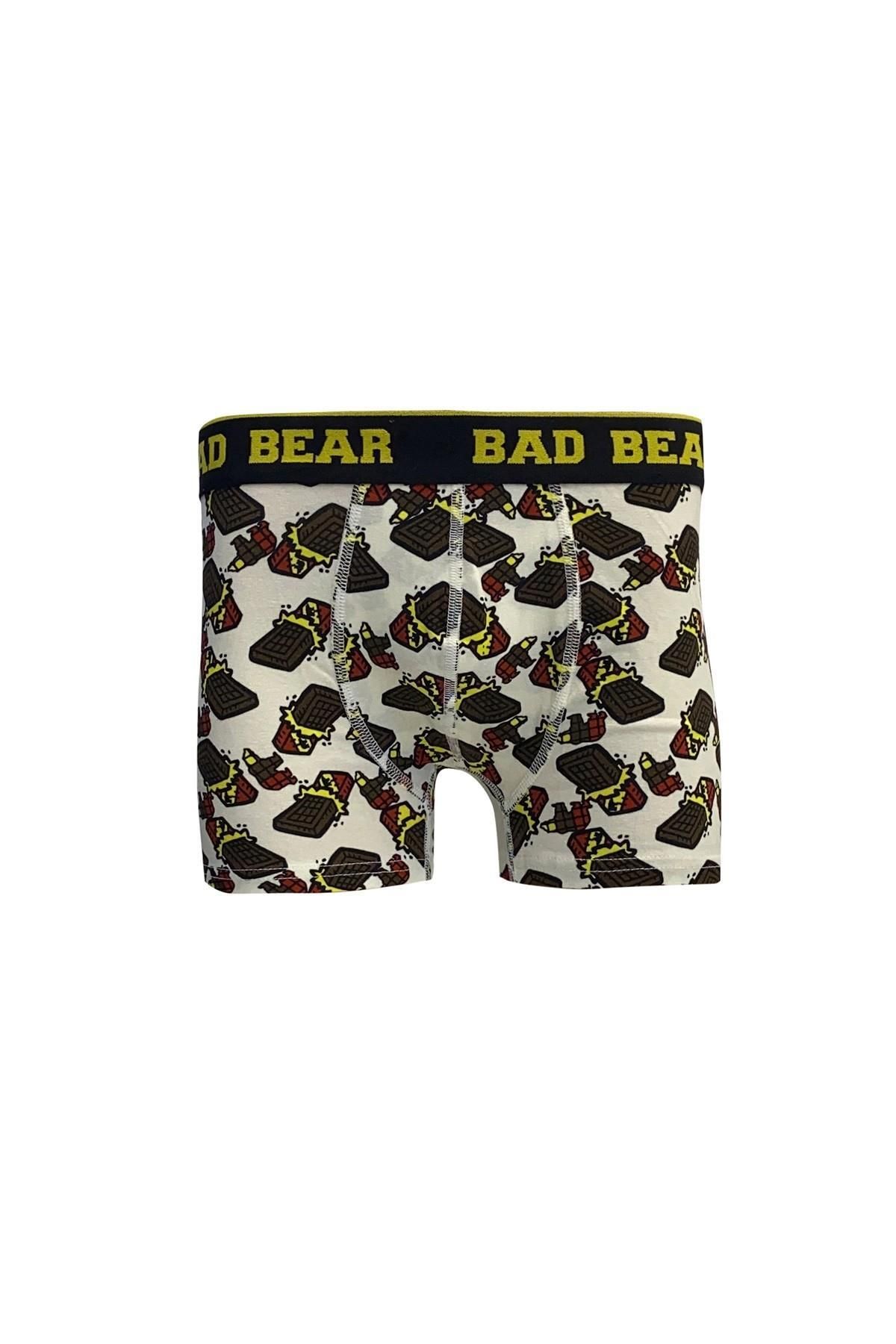 باکسرهای مردانه با طرح شکلات سفید مایل به سفید Bad Bear
