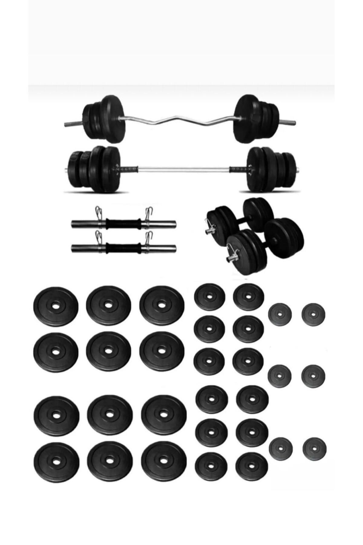 165 kg halter seti ve dambıl seti ağırlık fitness seti vücut geliştirme aleti