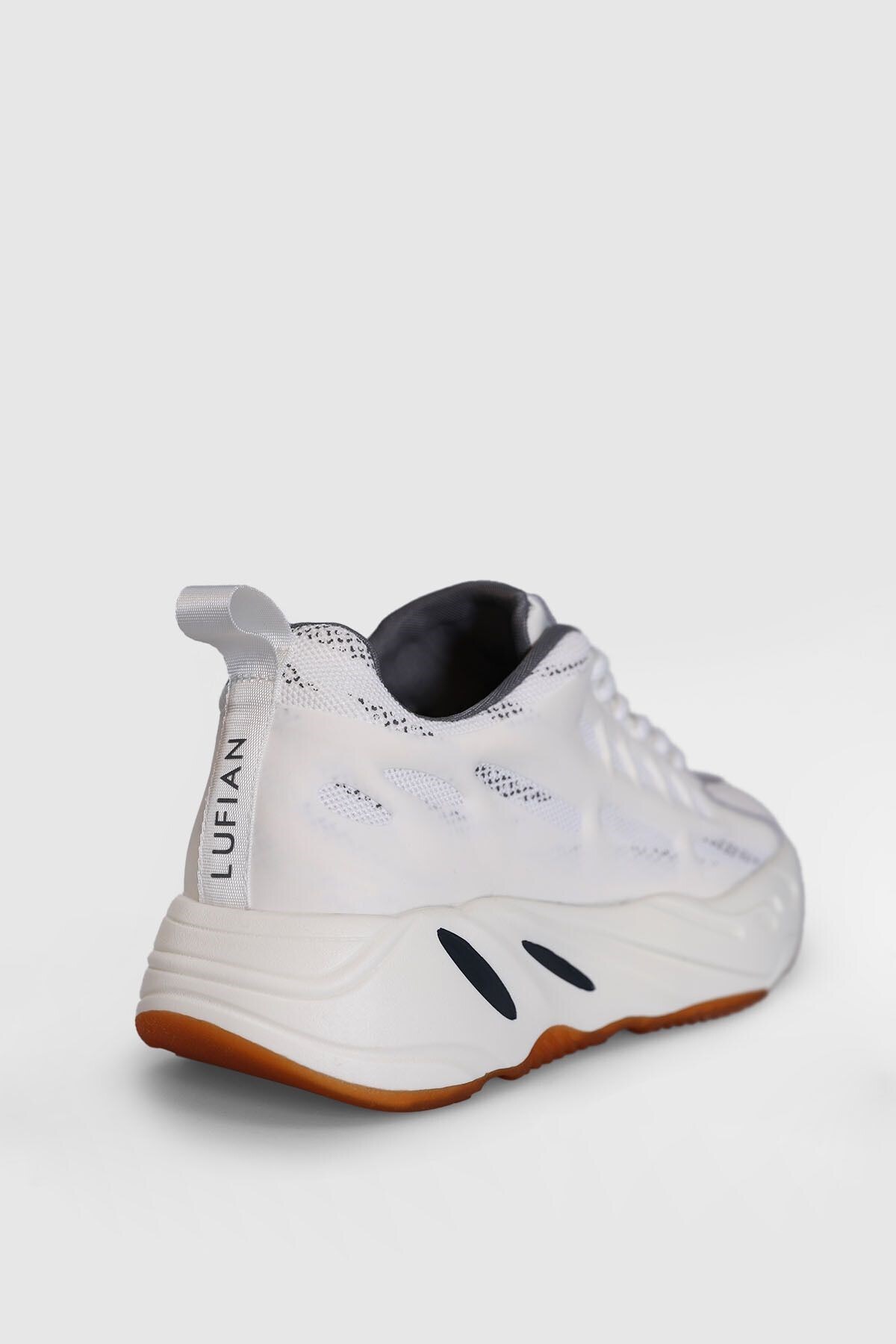 Lufian-Men's Sneakers - High Sole, Lace-up, White 1