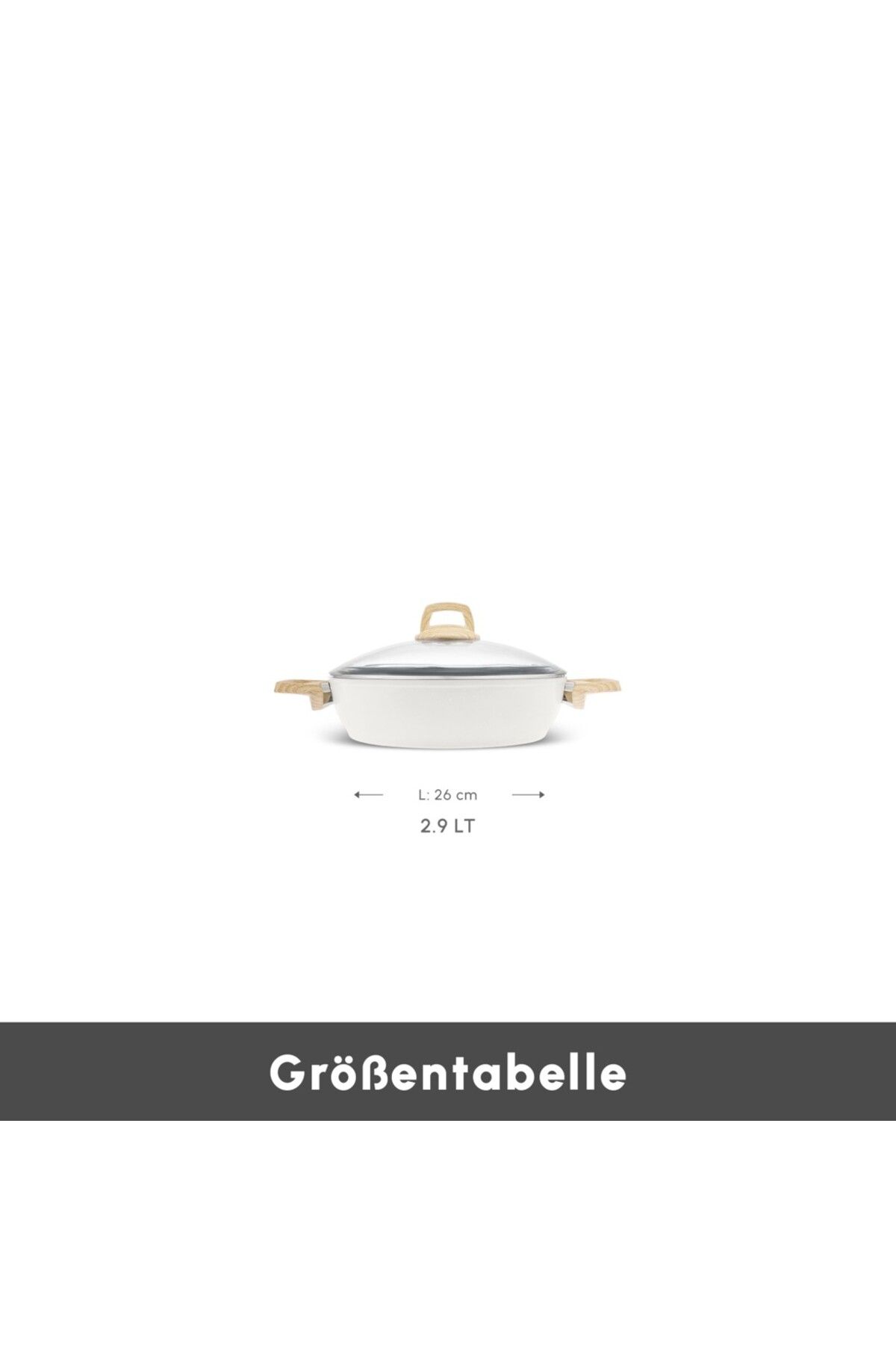 Karaca-Swiss Crystal Flacher Kochtopf, 26 cm, cremig 2