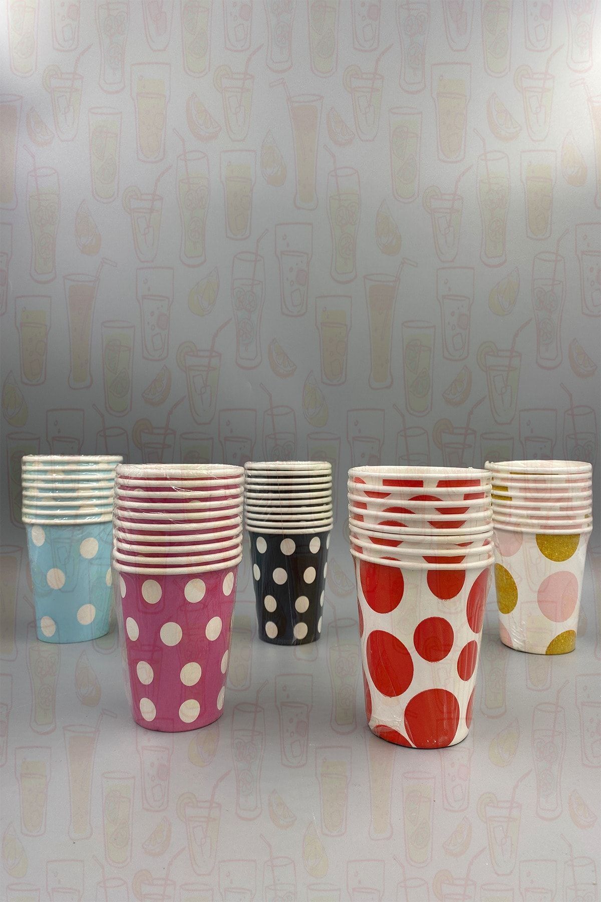 Roll-Up-أكواب ورقية منقوشة فاخرة ومرخصة مقاس 7 0z، مجموعة من 3 قطع 1