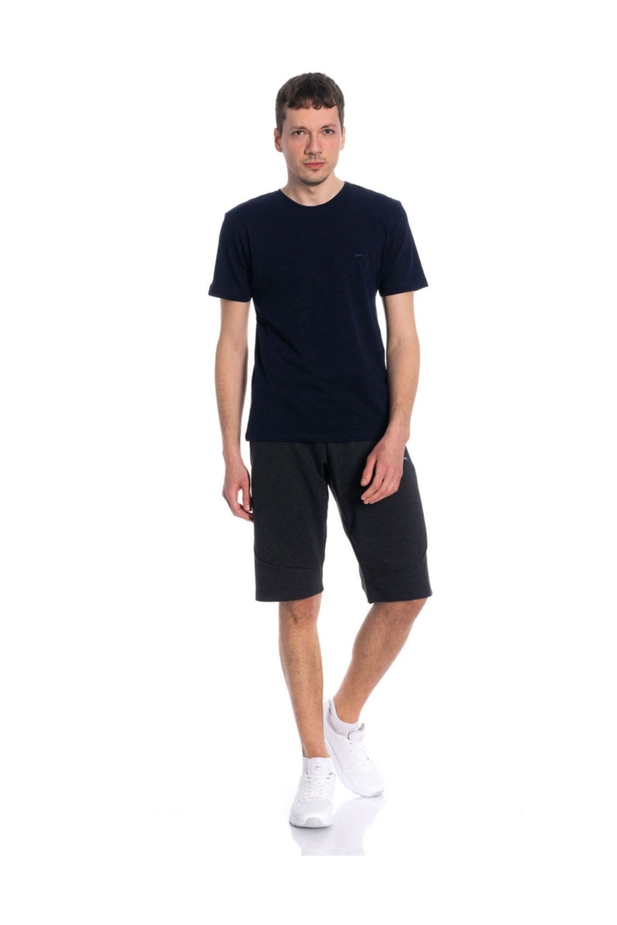 Bisiklet Yaka Erkek T-shirt Lacivert