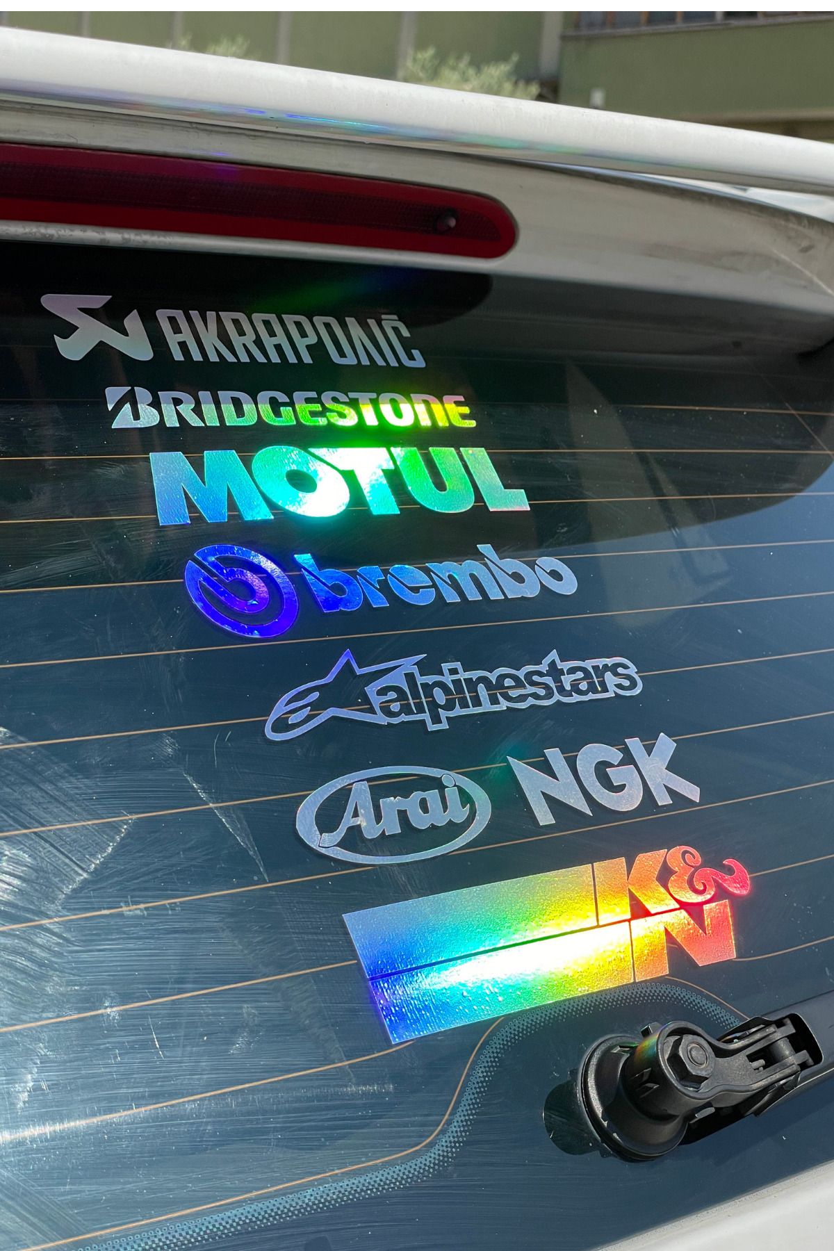Banxtre-Color Changing Shining Decorative Sponsored Sticker with Hologram for Car Window Back (1 Piece) 6