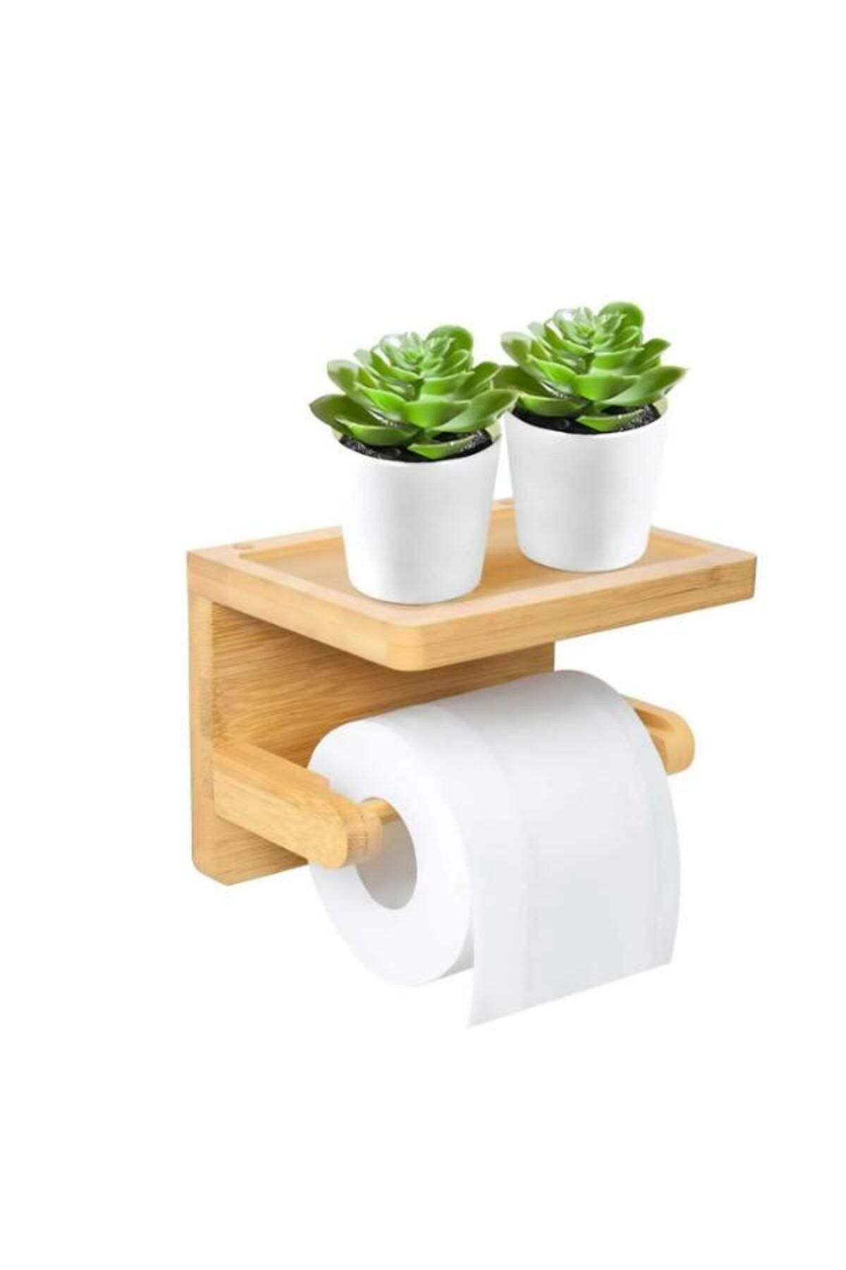Bambu WC Kağıtlık Tuvalet Kağıtlığı Sehpalı Tuvalet Kağıt Tutacağı, Çok Amaçlı Kağıtlık