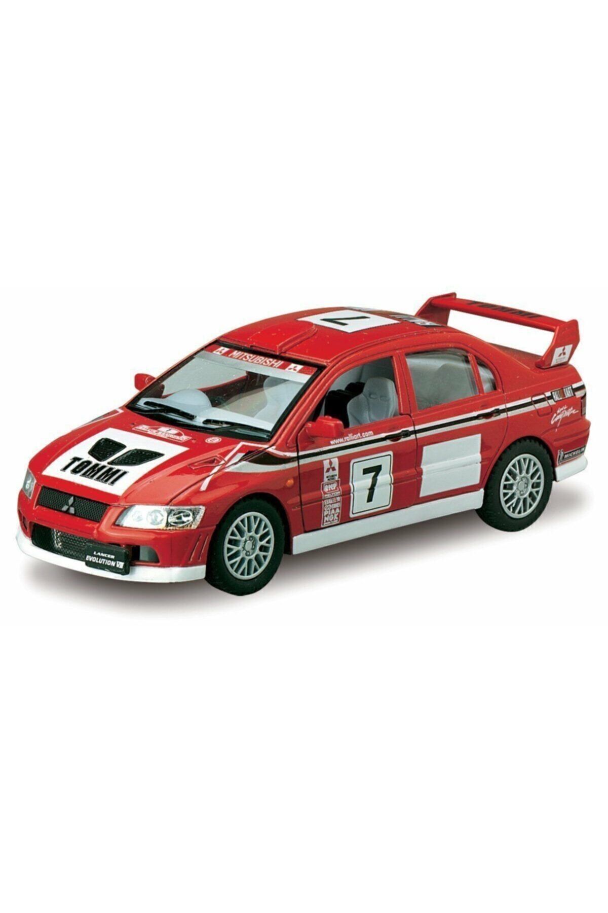 Kinsmart 1:36 Ölçek Mitsubishi Evo 7 Rally Kırmızı Metal Model