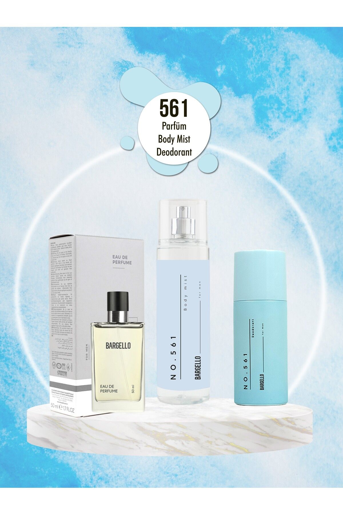 عطر مردانه 561 Fresh + بادی میست شماره 561 + دئودورانت مردانه شماره 561 Bargello