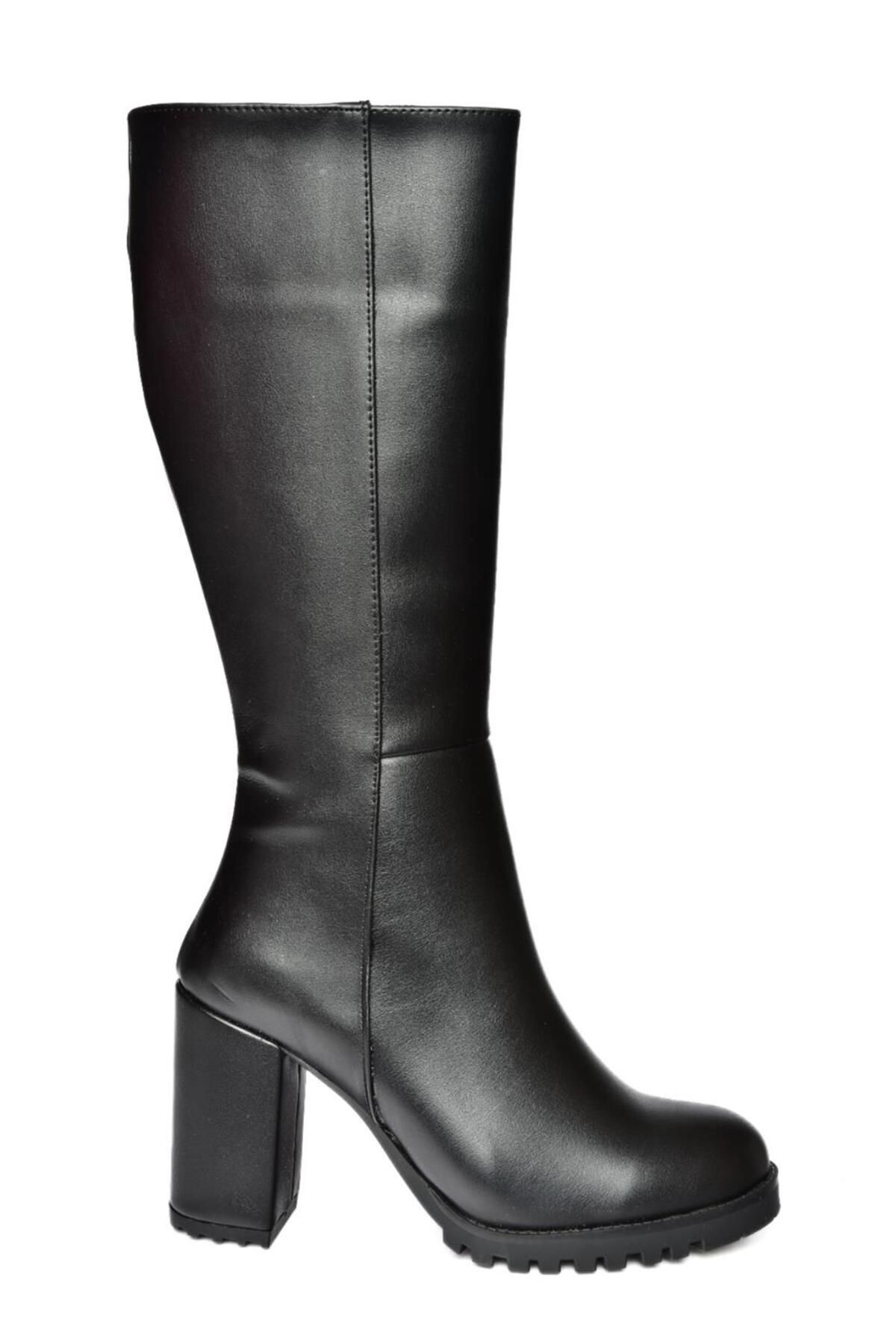 Fox Shoes-R518911409 Czarne botki damskie na grubym obcasie 6