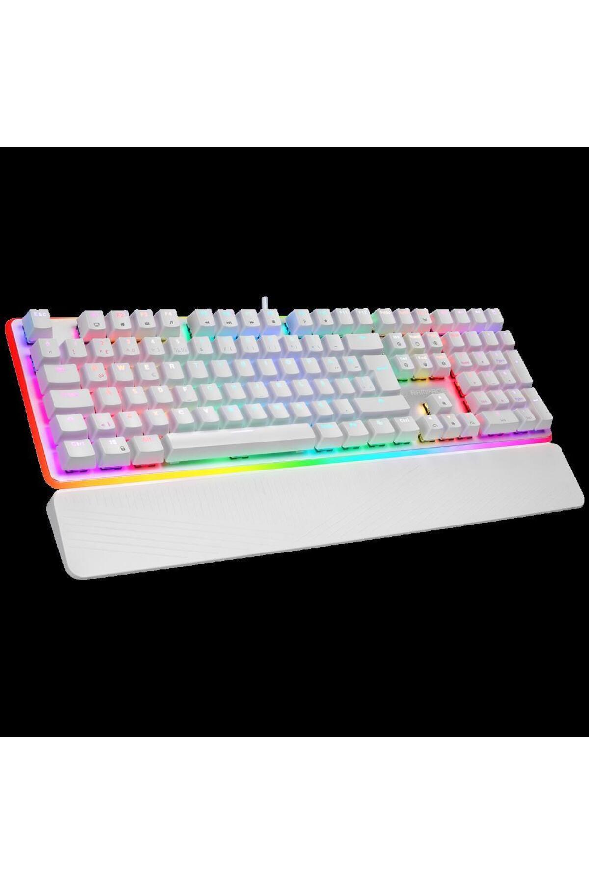 R96 Raper Rampage Kb-r96 Ultımate Beyaz Optical Switch Full Rgb Ve Metal Gövdeli ...