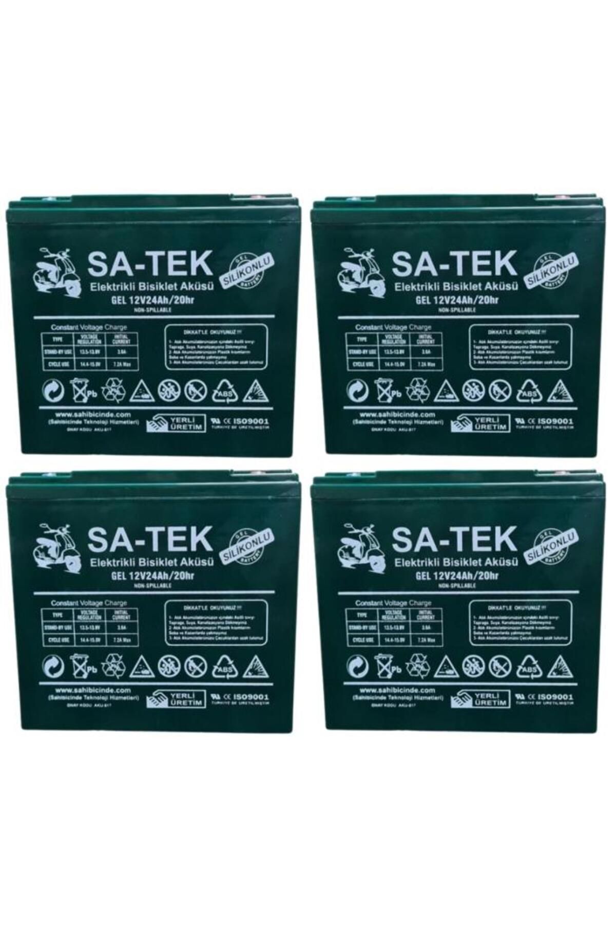 Satek 12v 24 Ah Elektrikli Motosiklet Aküsü 4'lü Set Jel Akü Elektrikli Bisiklet Aküsü