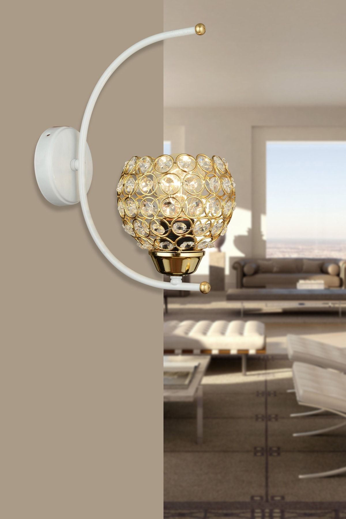 الشمعدان الحديث ذو اللون الأبيض من Bade Crystal