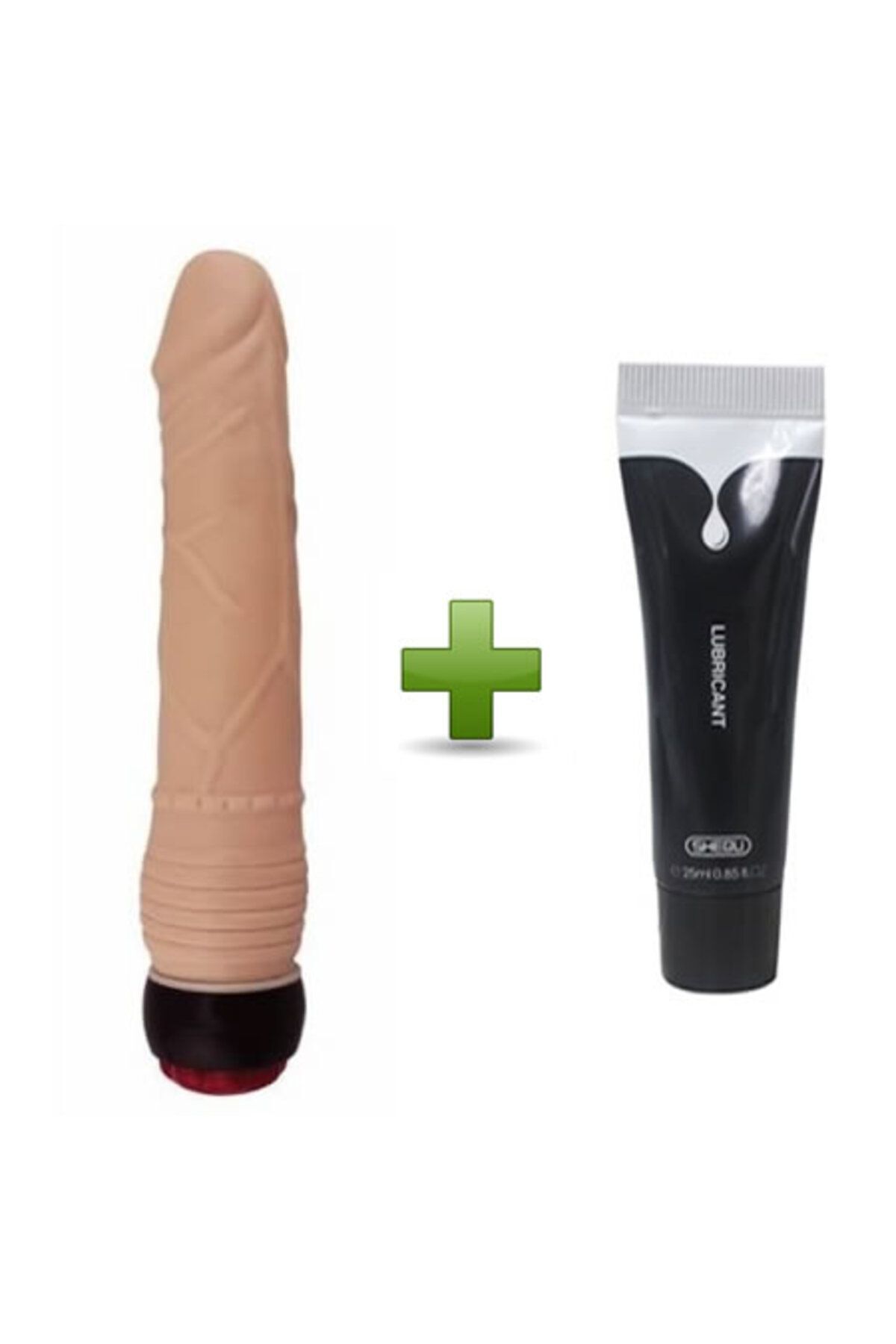 Titreşimli Gerçekçi Realistik Vibratör Anal Dildo 17 Cm Kayganlaştırıcı Jel 25 ml