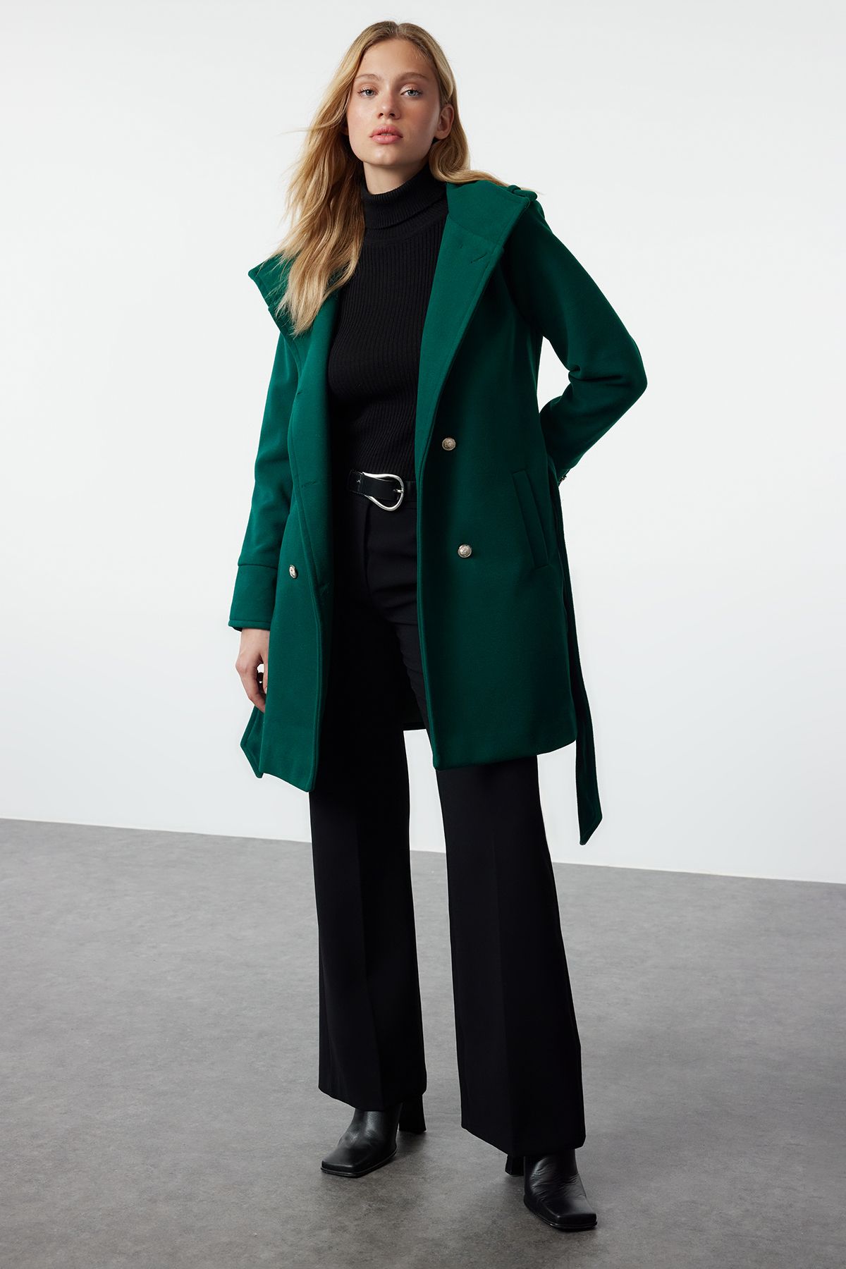Mango green coat shop