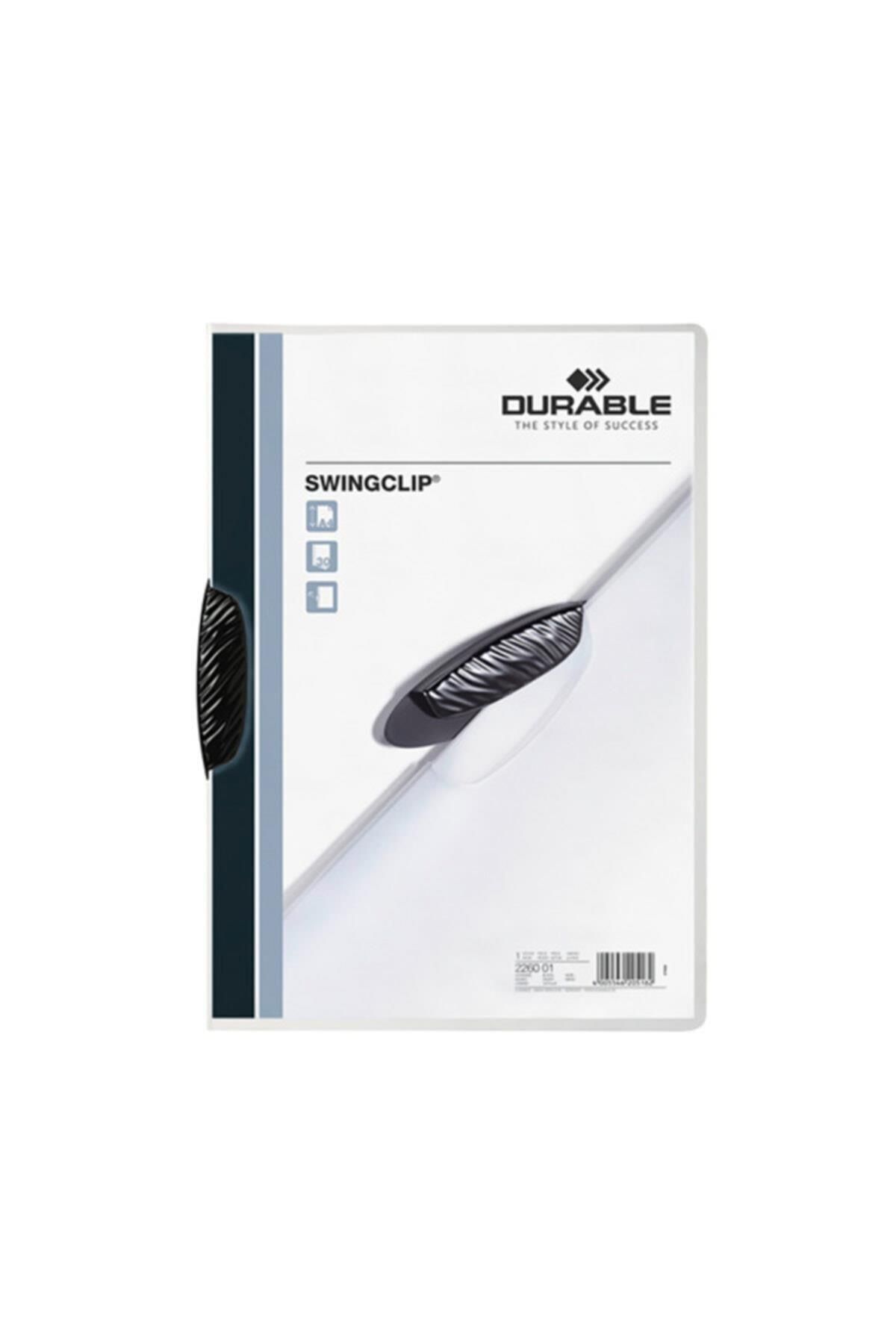Durable-Compression File Swingclip 30 Pages with Center Clip A4 Black (PACK OF 25) 1