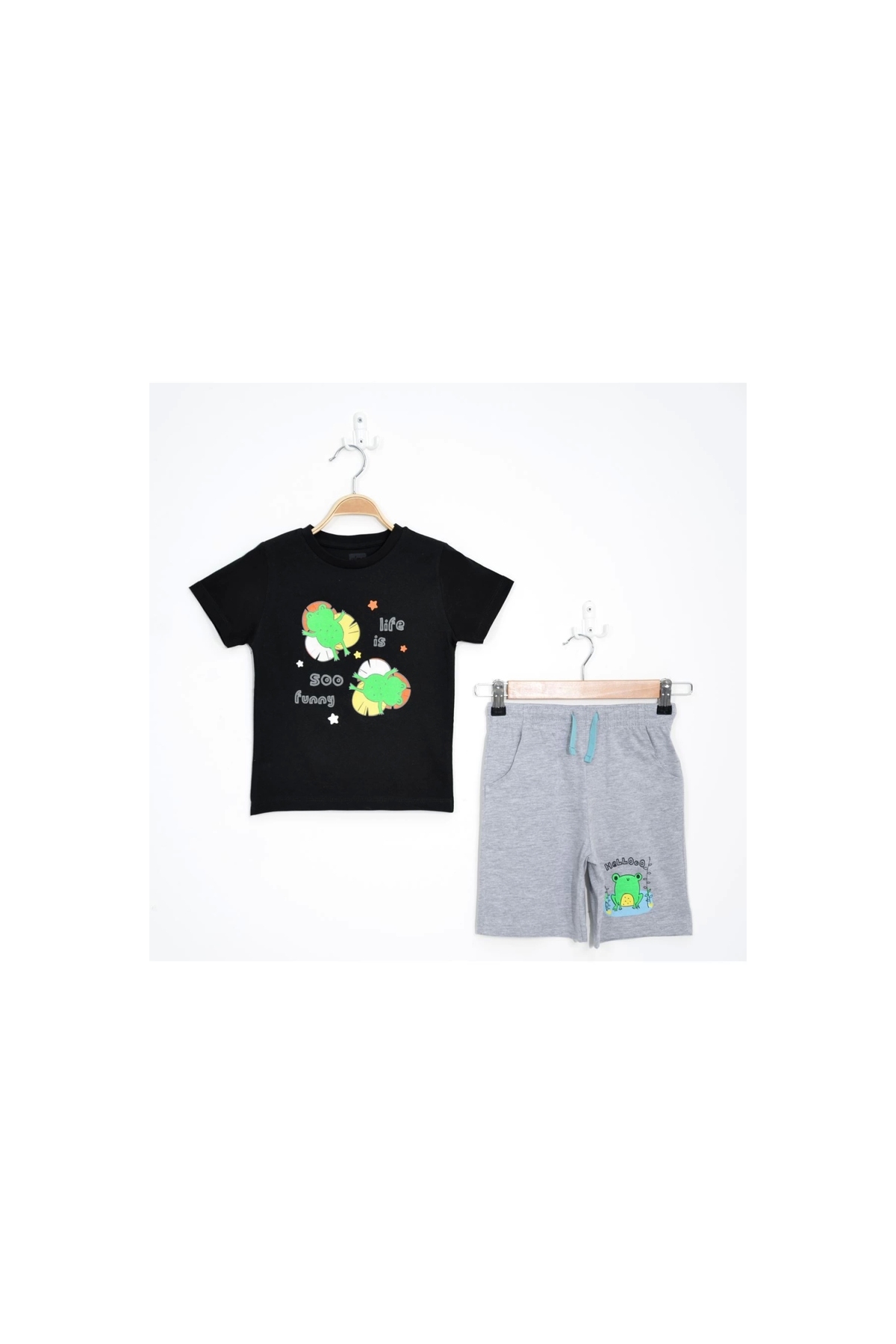 1-4 Years Printed Shorts Set Black - 124036.1576.