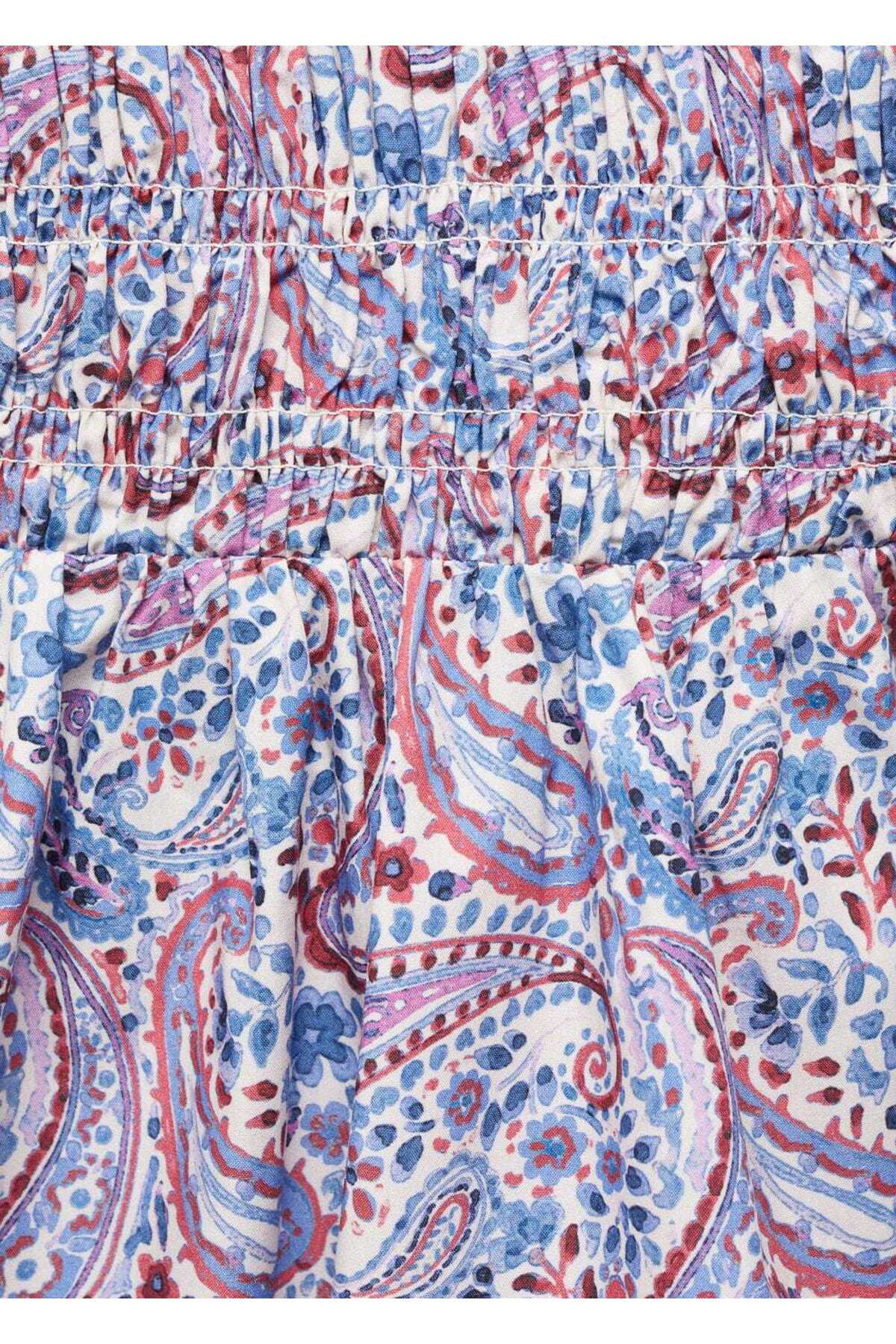 لباس مجلسی دخترانه آبی منگوMANGO Kids | 67017132 اورجینال - تصویر 3