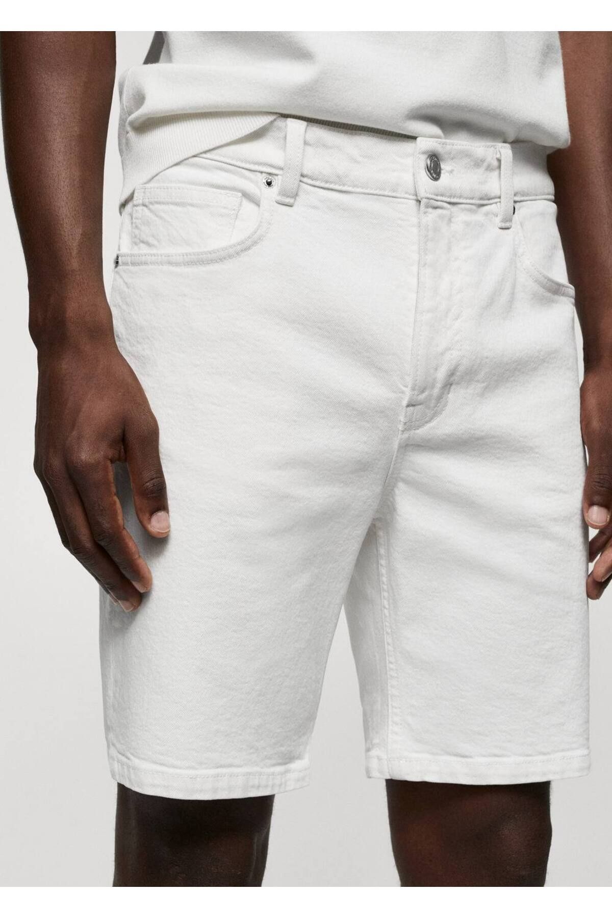 MANGO Man-Regular fit denim bermuda shorts 6