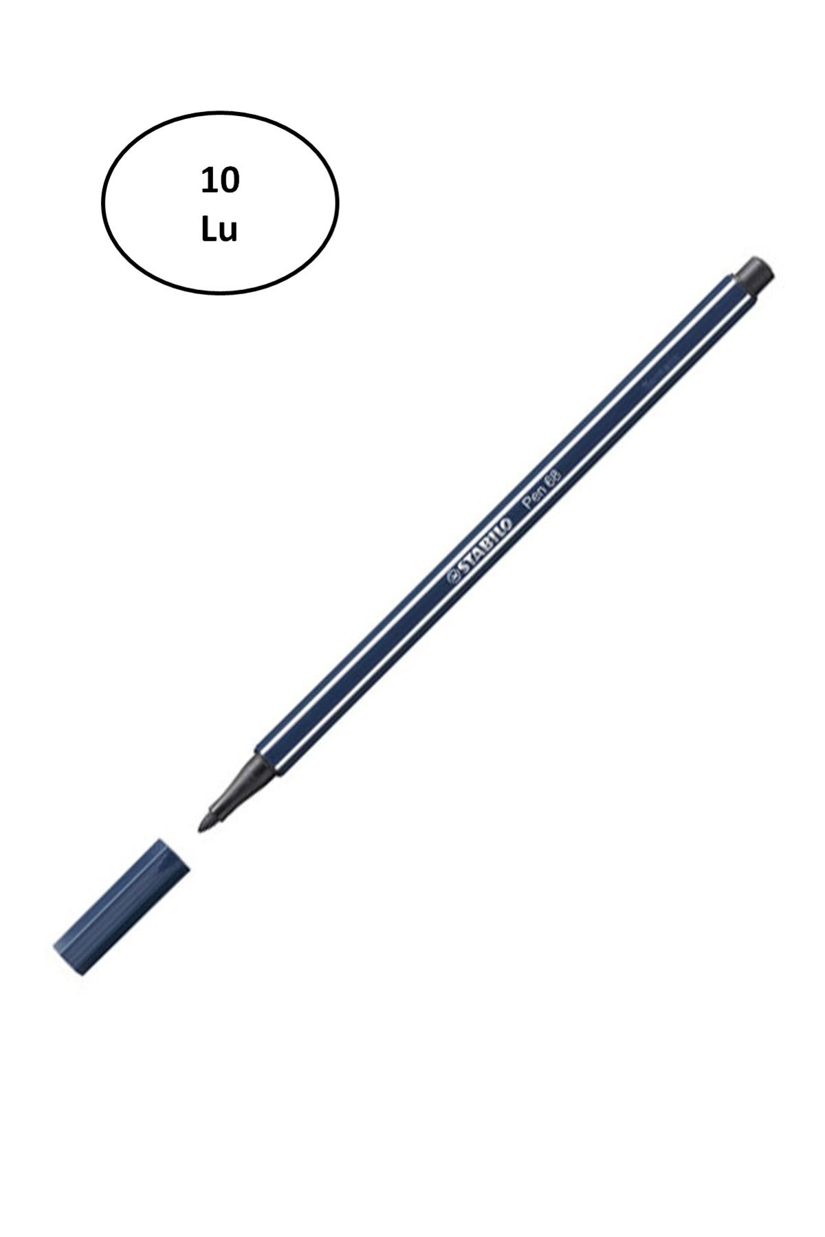 Toptan Bulurum Umut Stabilo Pen 68 Mavi Siyah 68/98 10'lu
