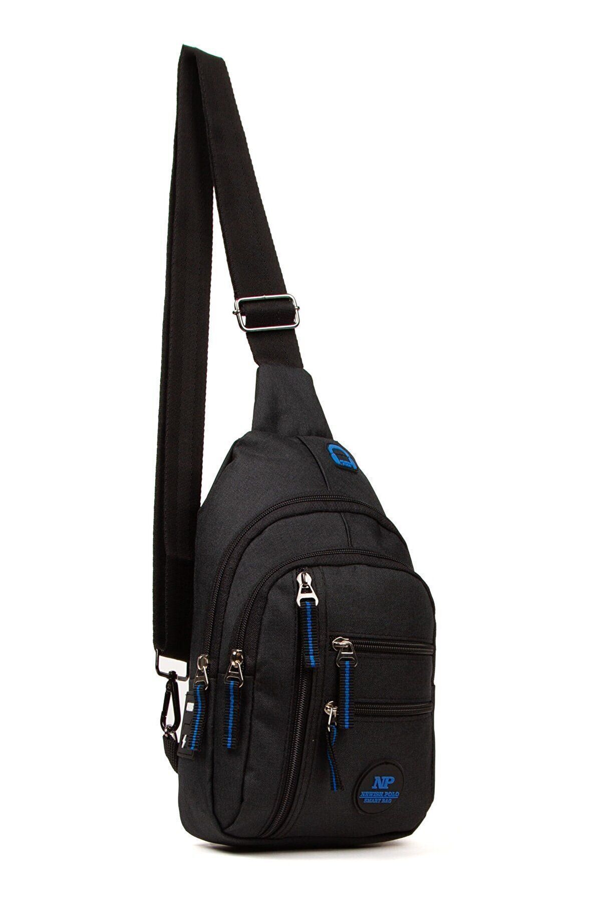 Meha Clup Keten Kumaş Kulaklı Ve Usb Çıkışlı Bel Omuz Çantası Body Bag Freebag Su Geçirmez (18X28CM)