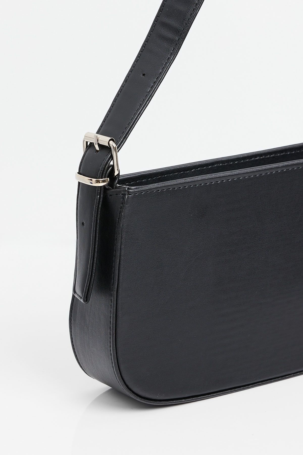 Bigdart-010172 Black Plain Baguette ShoulDer Bag 3