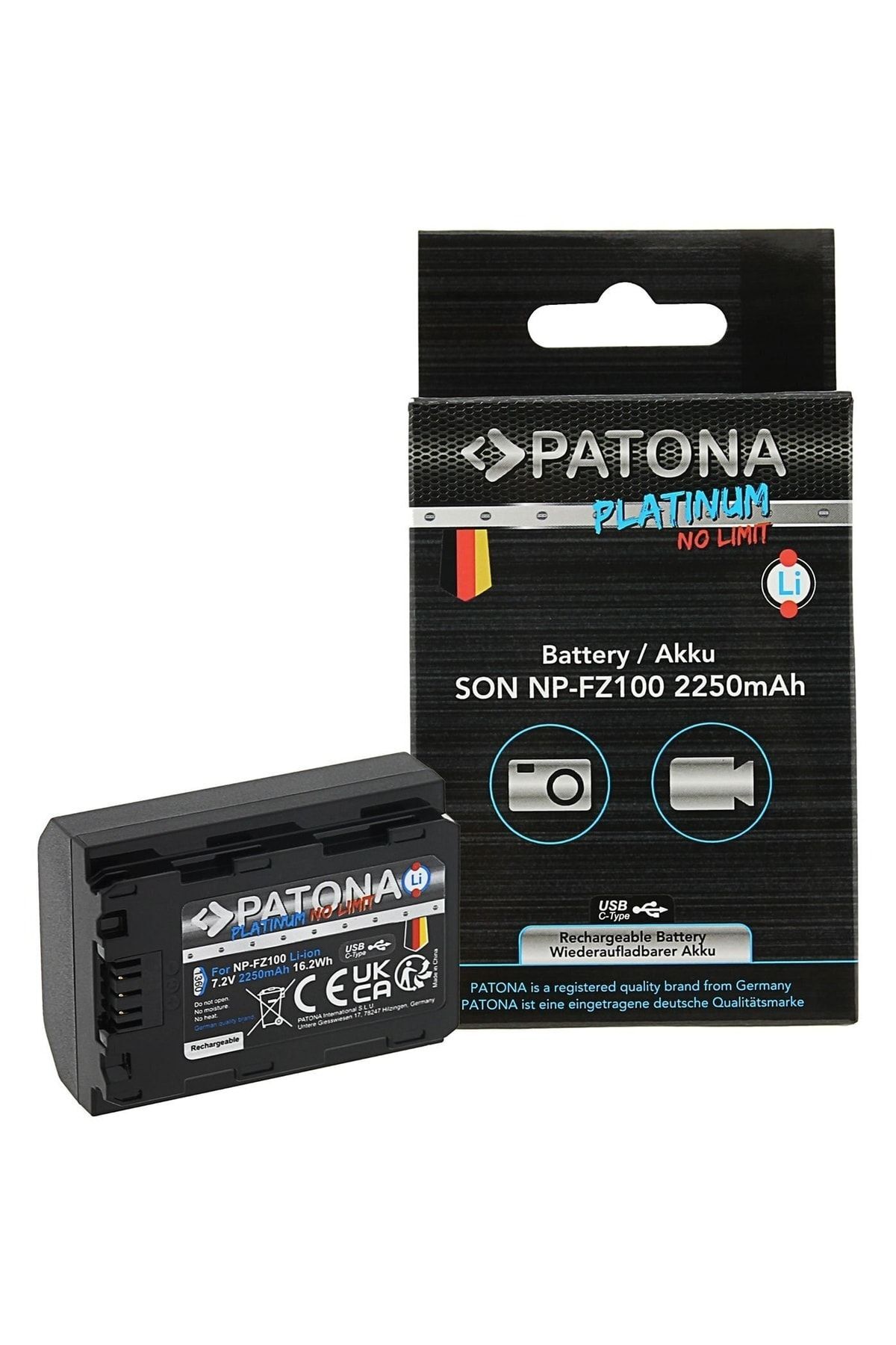 Platinum Sony Np-fz100 Usb-c Input Battery Battery Compatible