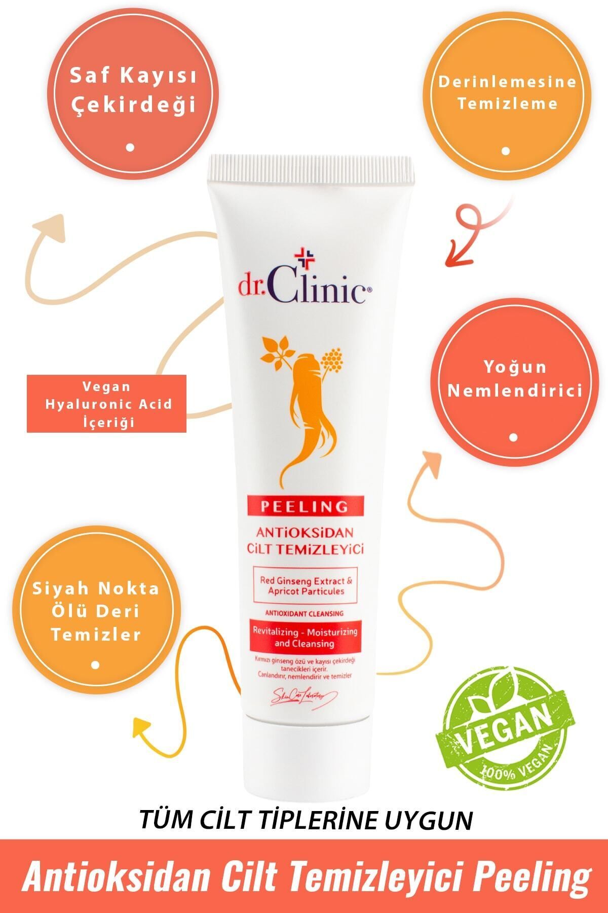 Dr. Clinic Antioksidan Cilt Temizleyici Peeling 100 ml (KAYISI ÖZLÜ) — kayısı