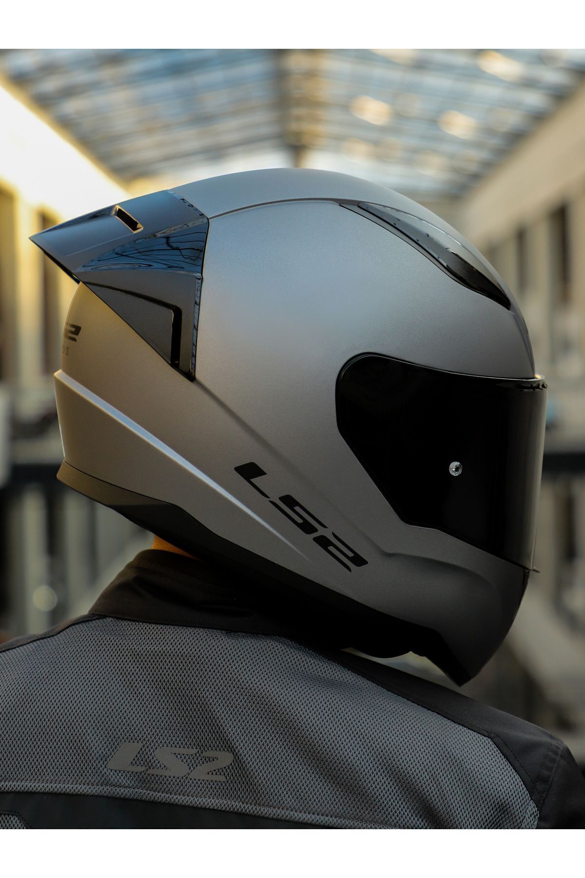 LS2-RAPID 2 RACE MATTE TITANIUM HELMET 5