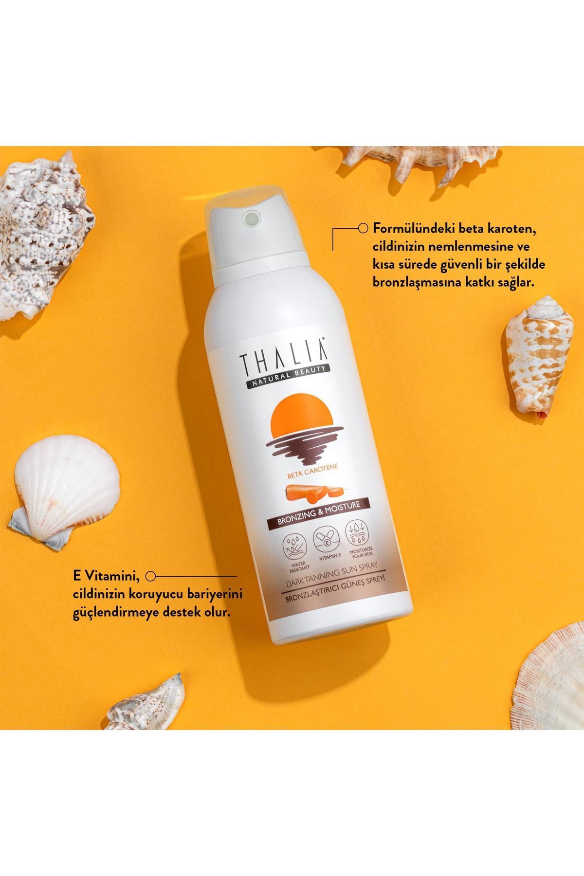 اسپری آفتاب برنزینگ عصاره هویج 0spf 150ml Thalia