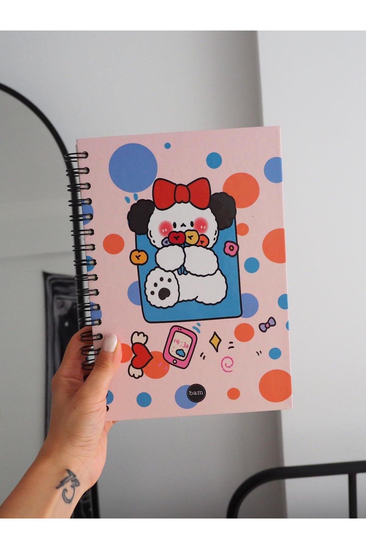 Planet Butik-Spiral Bow Rabbit Design Notebook 3