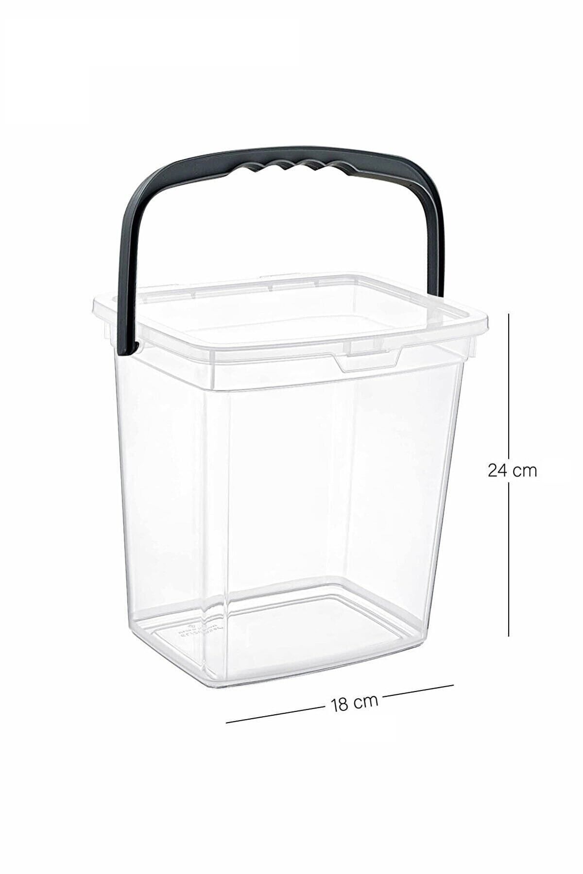 Meleni Home-6-lt Detergent Storage Container with 2 Labels - Tablet Detergent Storage Box with Handle Transparent 2