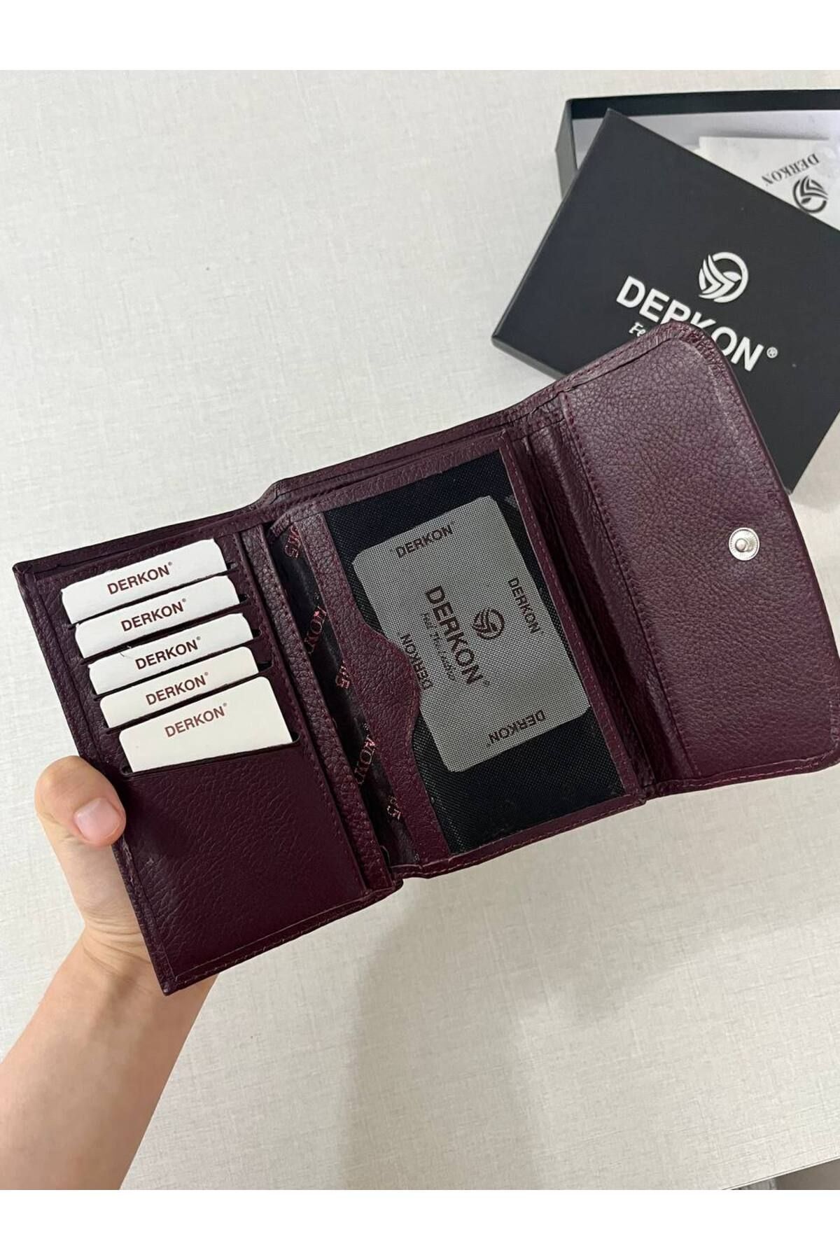 DERKON Orta Boy Hakiki Deri Kadın Cüzdanı görsel 5