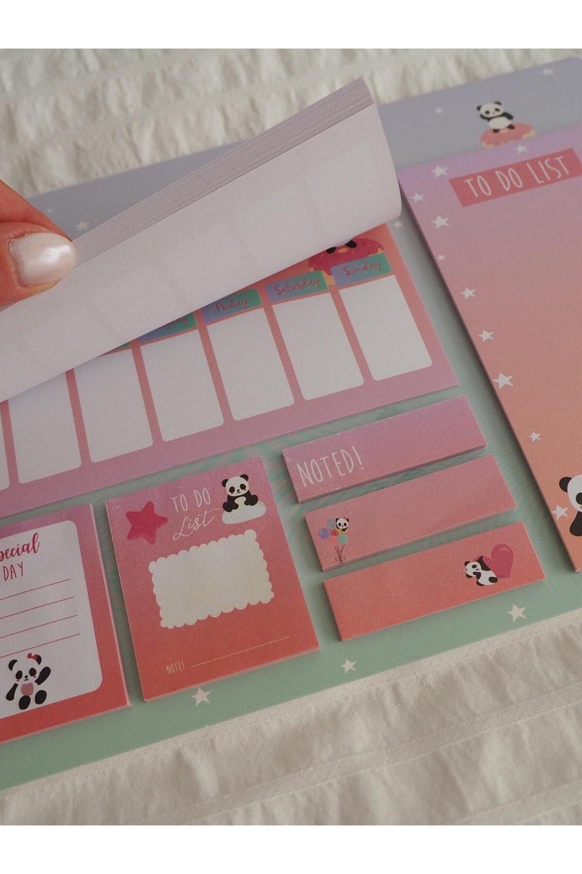 Planet Butik-Panda Patterned Large Post-it Set - Weekly Planner Design 4
