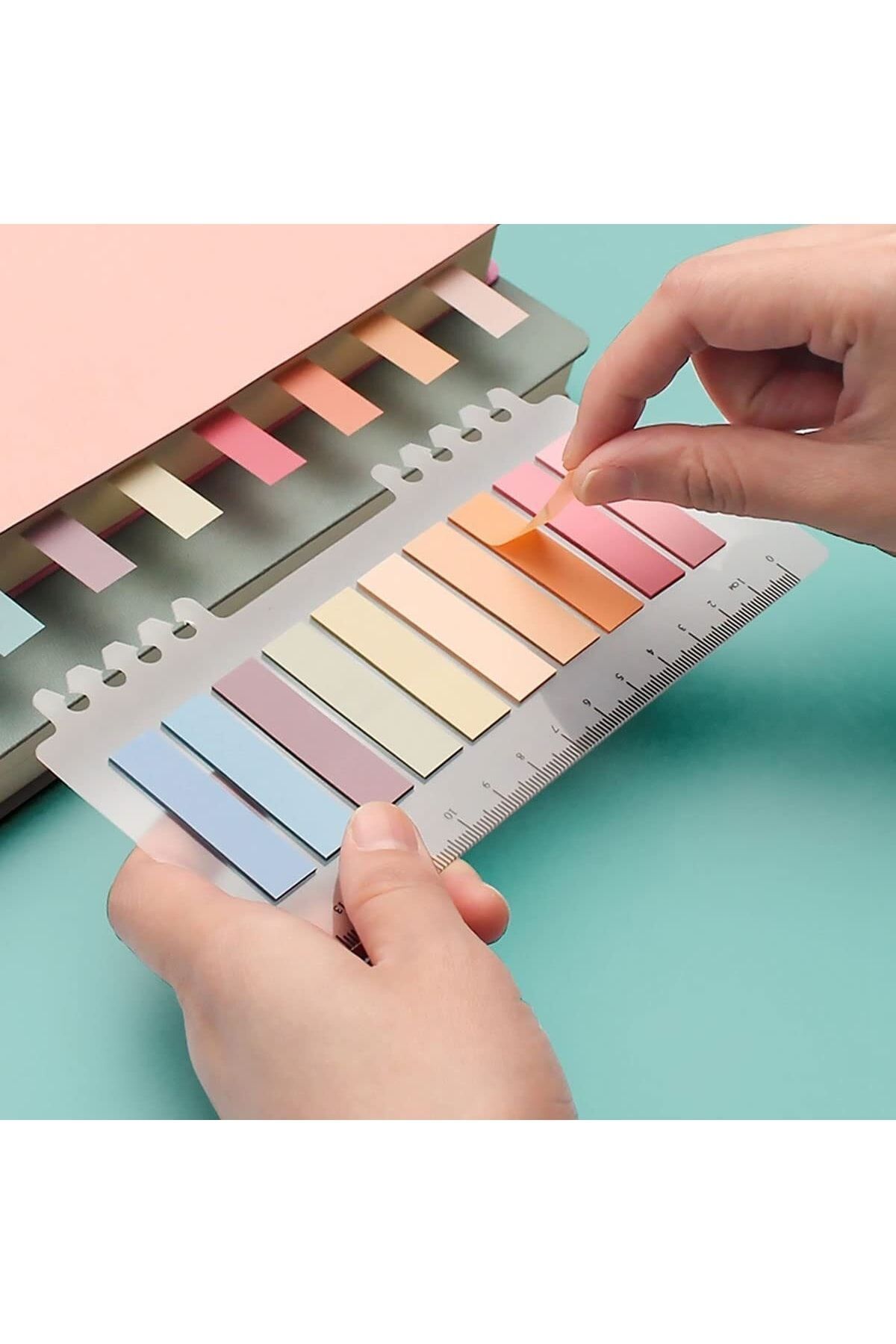 EZOSHOP-Post-it Sticky Notes Transparent Colorful Sticky Notepad Sticker Note Bookmarks 200 Sheets Colorful Summer 3