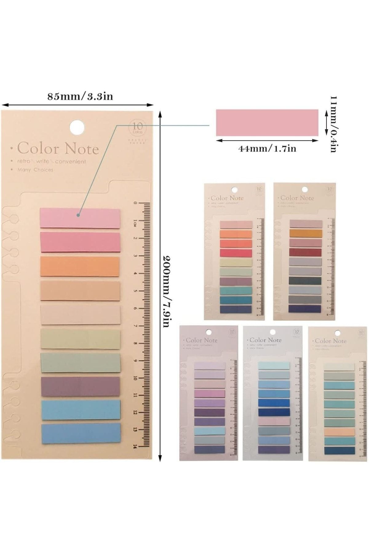 EZOSHOP-Post-it Sticky Notes Transparent Colorful Sticky Notepad Sticker Note Bookmarks 200 Sheets Colorful Summer 4
