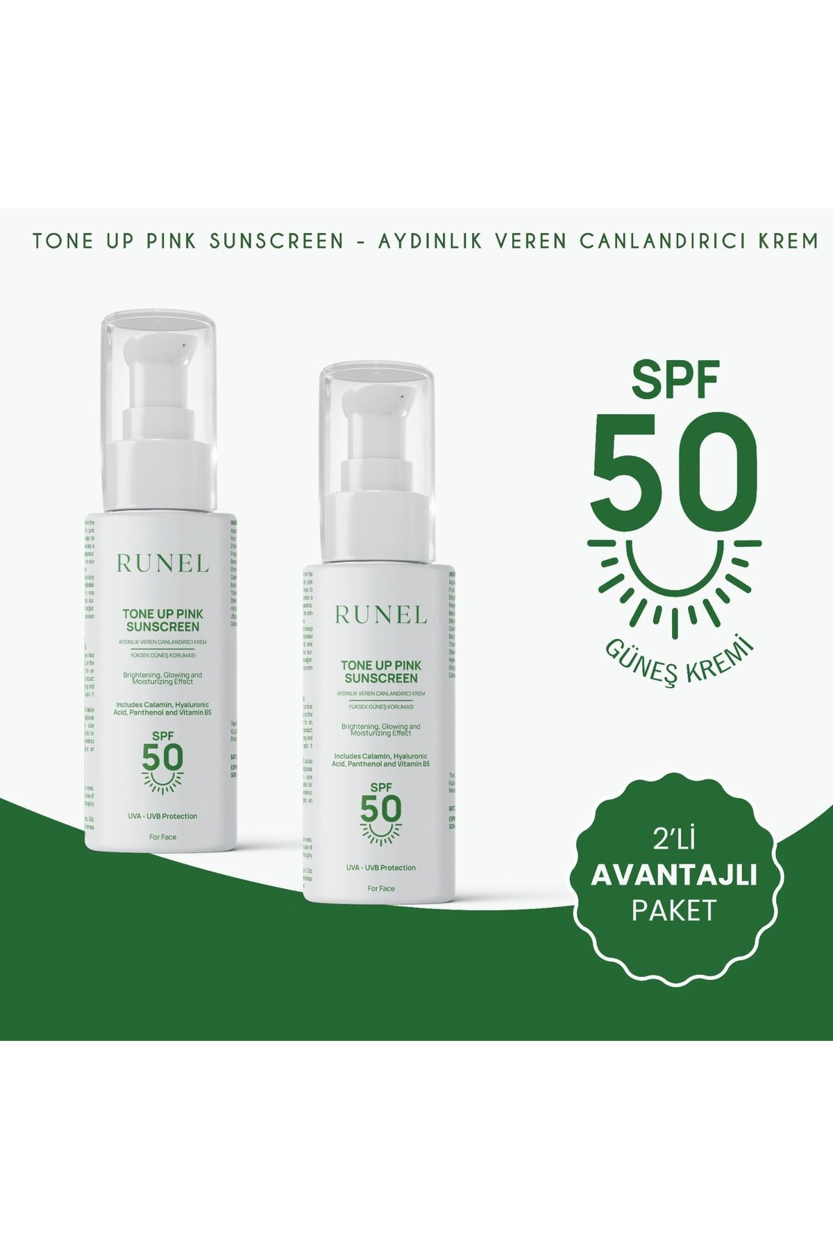 RUNEL Aydınlık veren Canlandırıcı krem Avantajlı 2 li paket