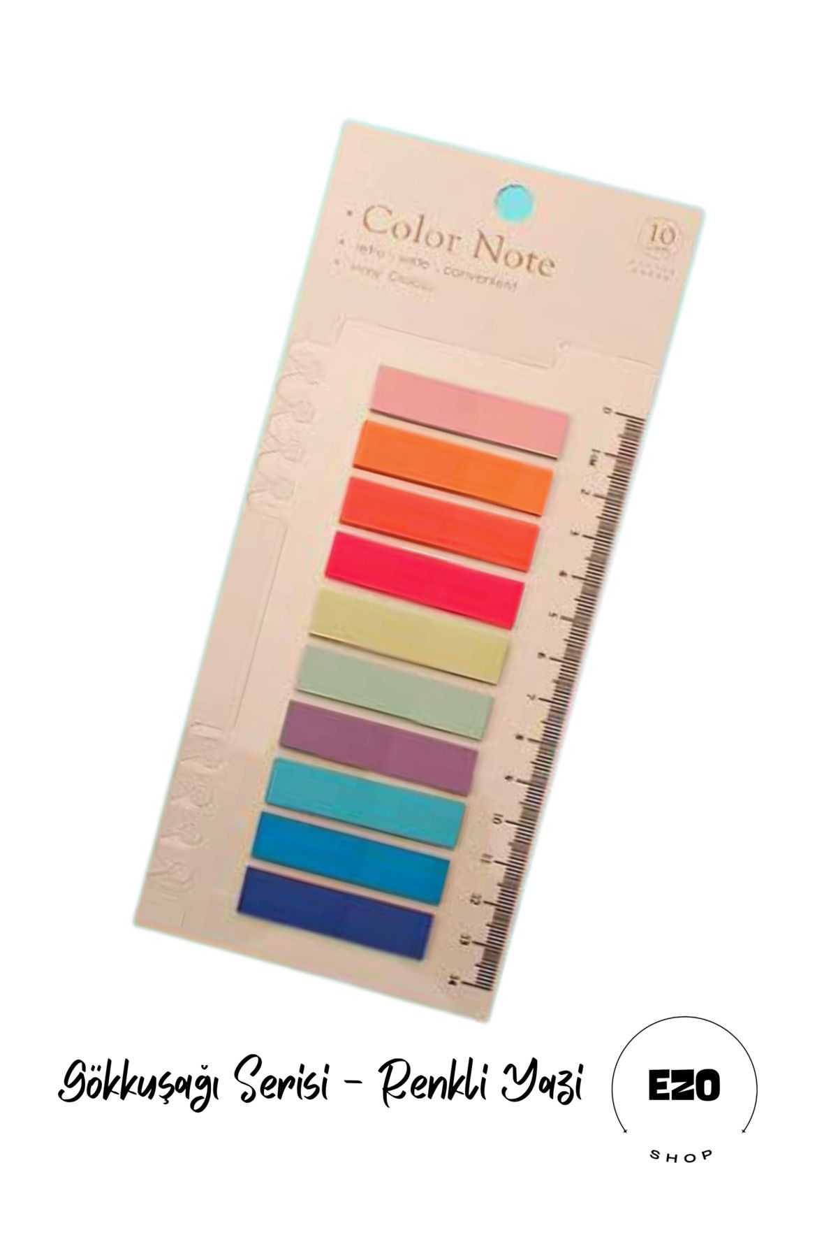 EZOSHOP-Post-it Sticky Notes Transparent Colorful Sticky Notepad Sticker Note Bookmarks 200 Sheets Colorful Summer 1