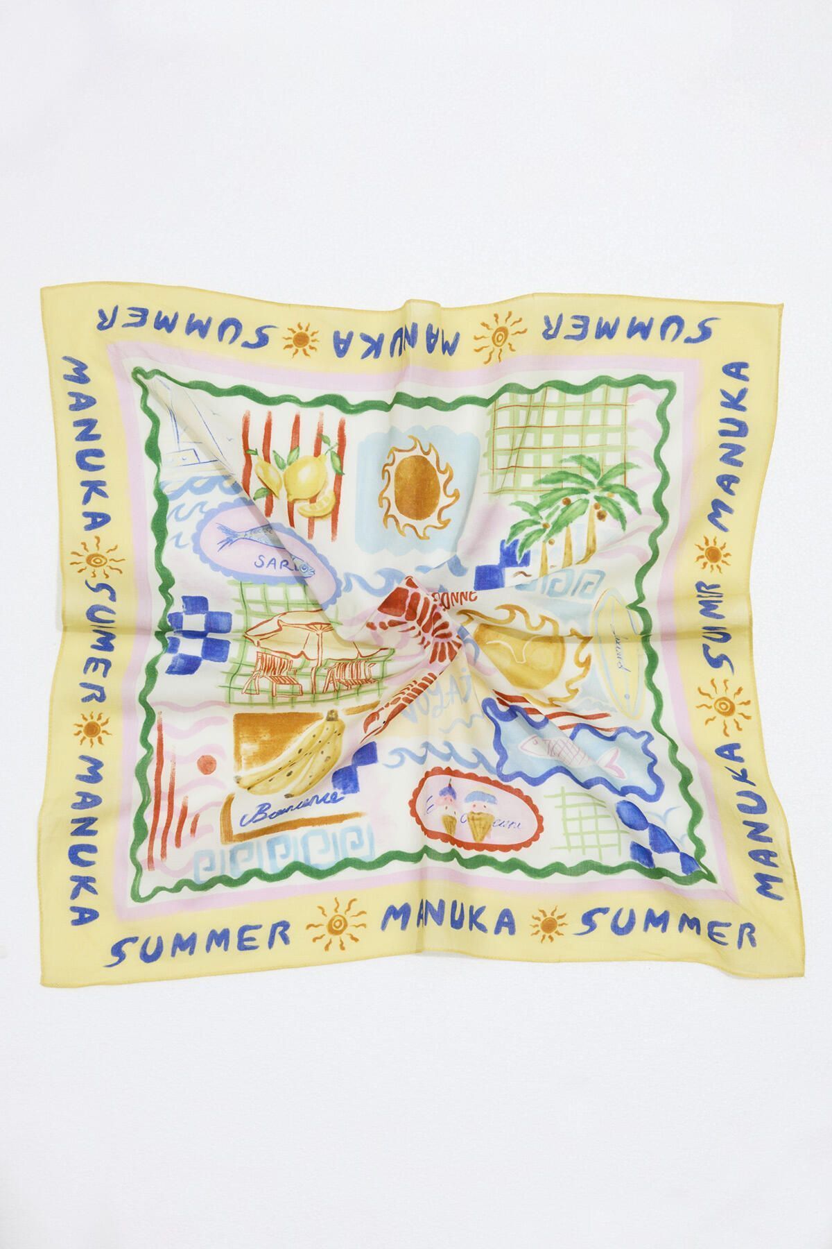 Manuka-Gemusterter Baumwollschal - Summer Dream 4