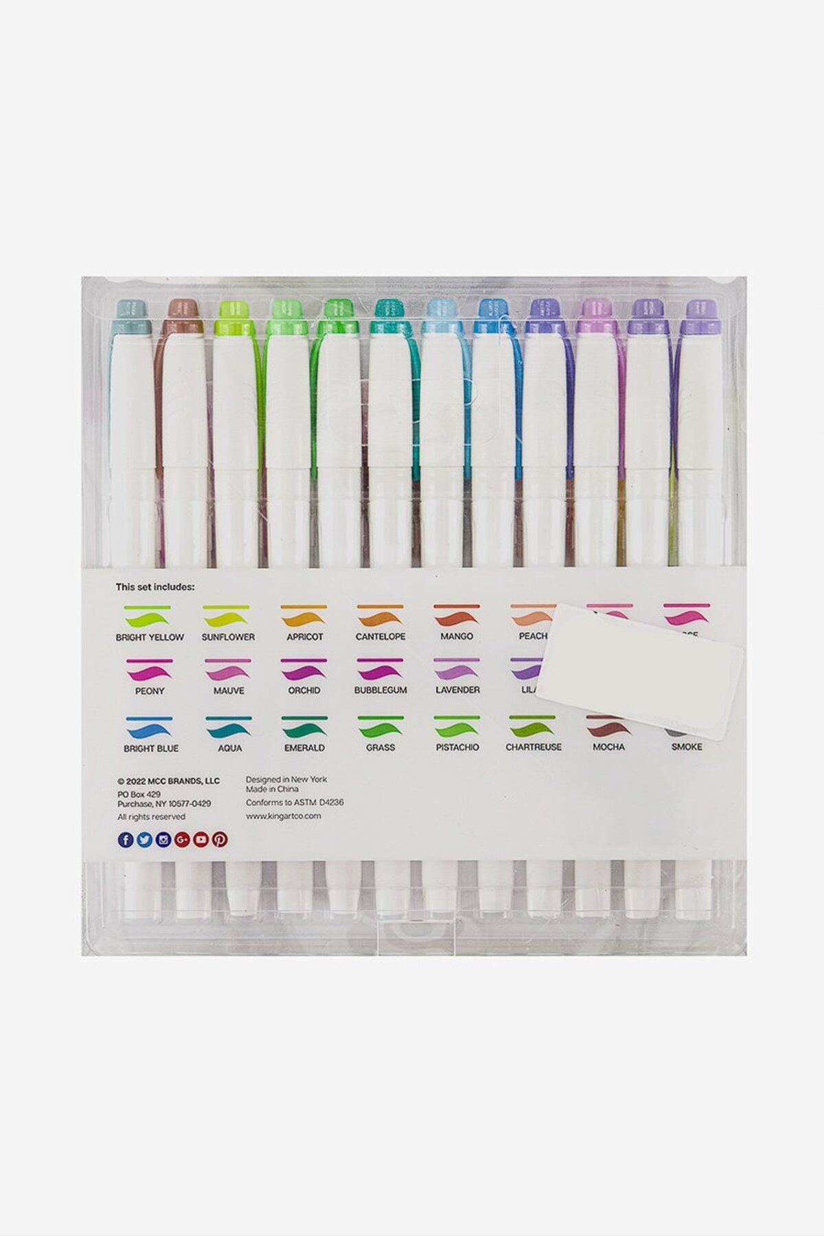 Kingart-24 Pieces Twin Tip Creative Markers, White Combo 2