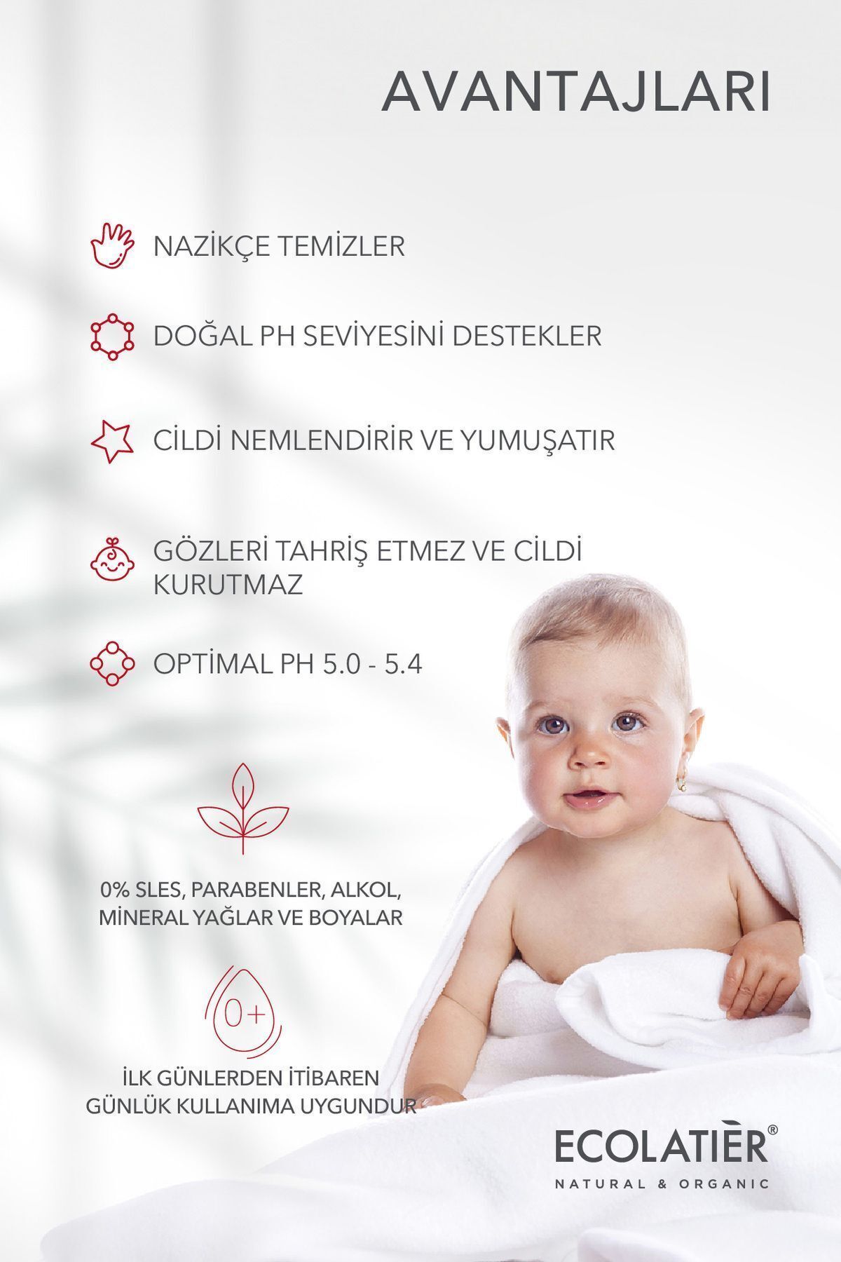 Bebek Şampuanı Yenidoğan Nazik Bakım, Hassas Ciltler Için Nemlendirici, 250 ml