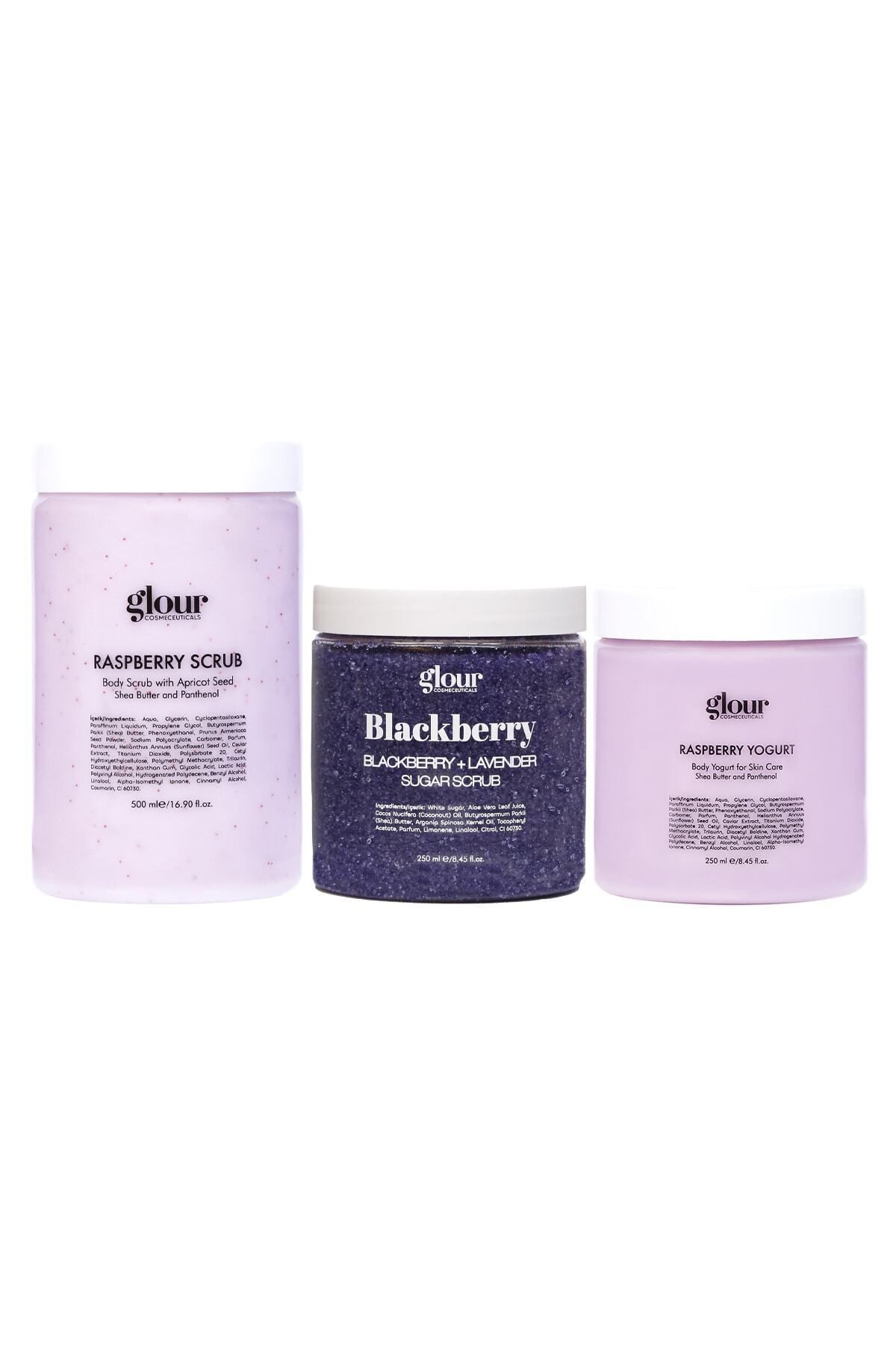 GLOUR-Revitalizing and Moisturizing Raspberry & Blackberry Peeling and Body Yogurt Set 7