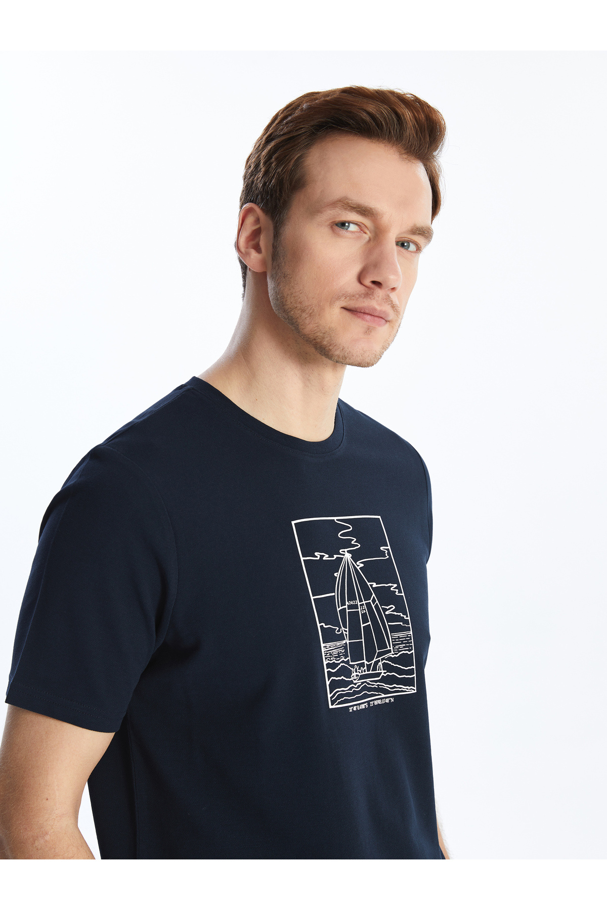 تیشرت مردانه آبی سرمه ای ال سی وایکیکی | S4GL36Z8 اورجینال - تصویر 3